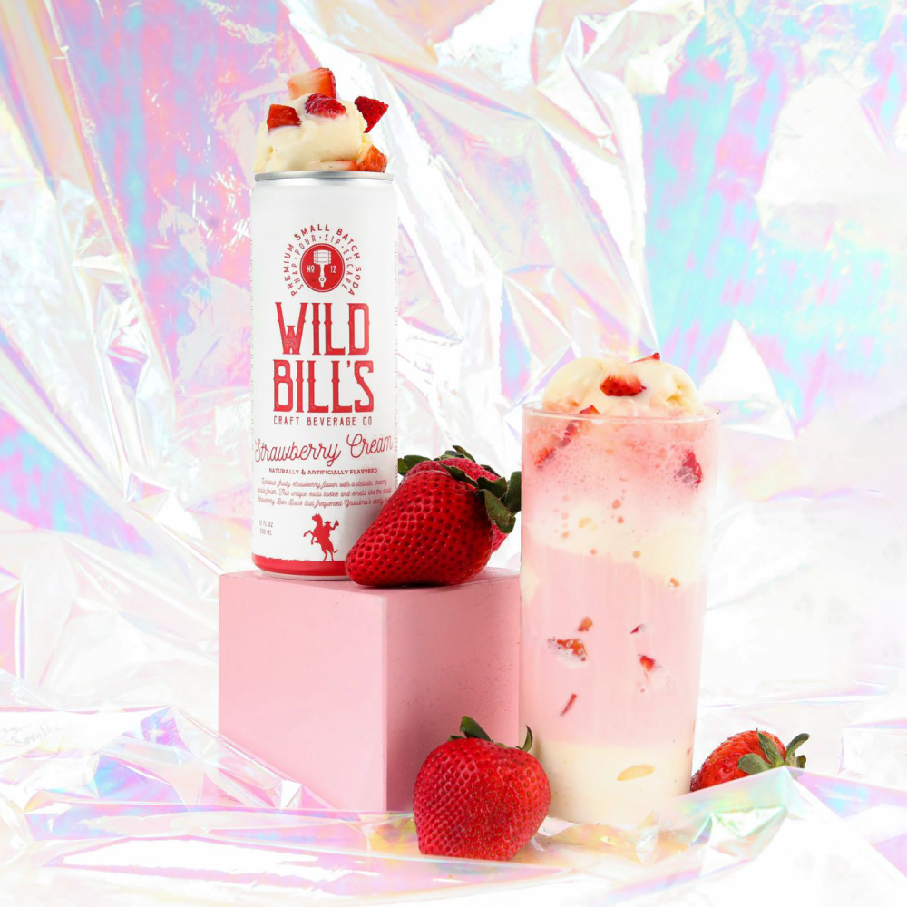 Wild Bill's - Strawberry Cream Premium Cane Sugar Soda Can
