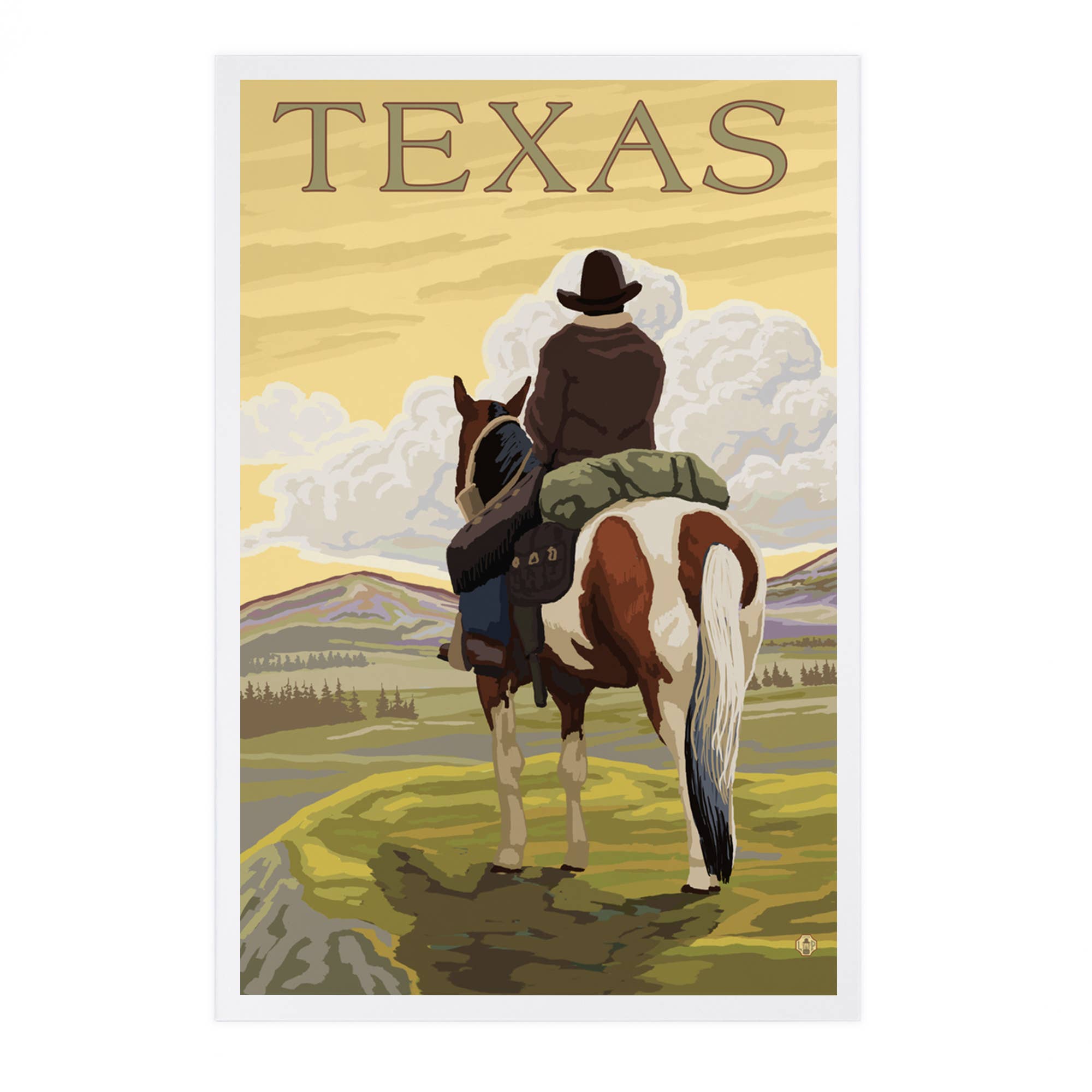 PREMIUM POSTCARDS Texas, Cowboy on Ridge