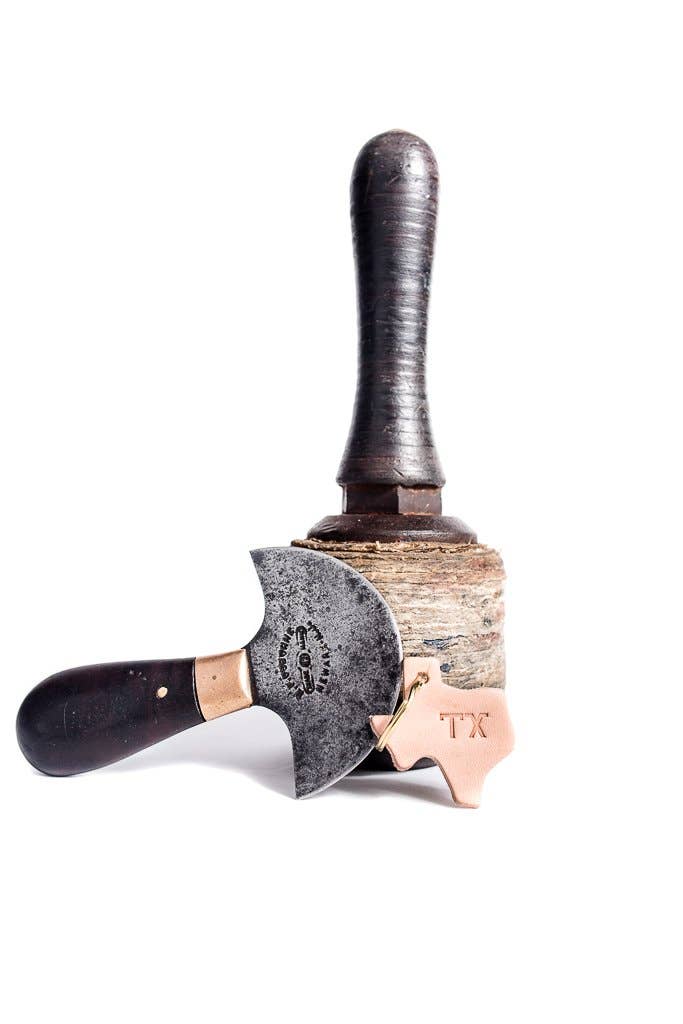 Manready Mercantile Texas shaped leather key tag in veg tan