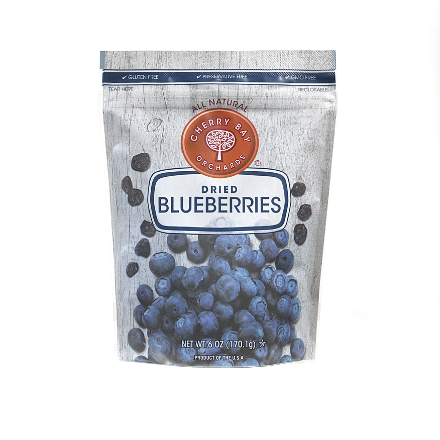 Dried blueberry fruit snack