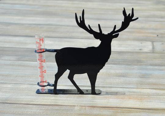 Steel Grace deer decorative rain gauge