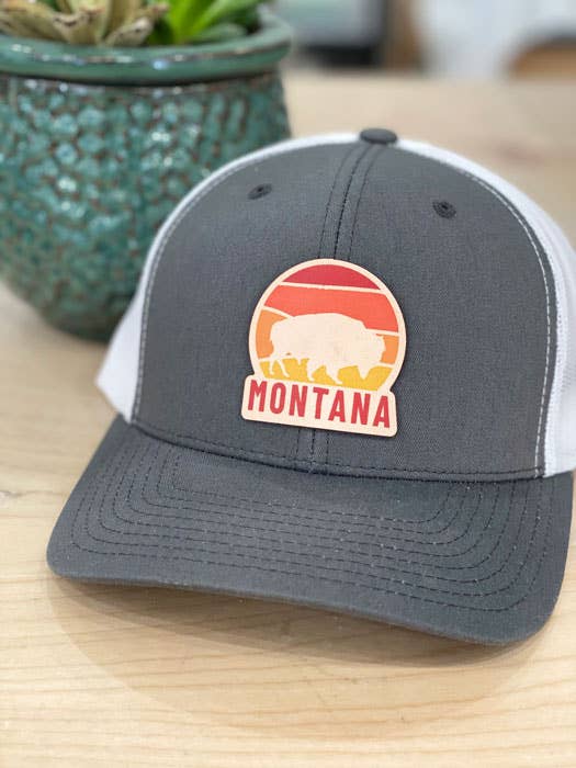 MT Brand Apparel - Buffalo Sunset Leather Patch Hat