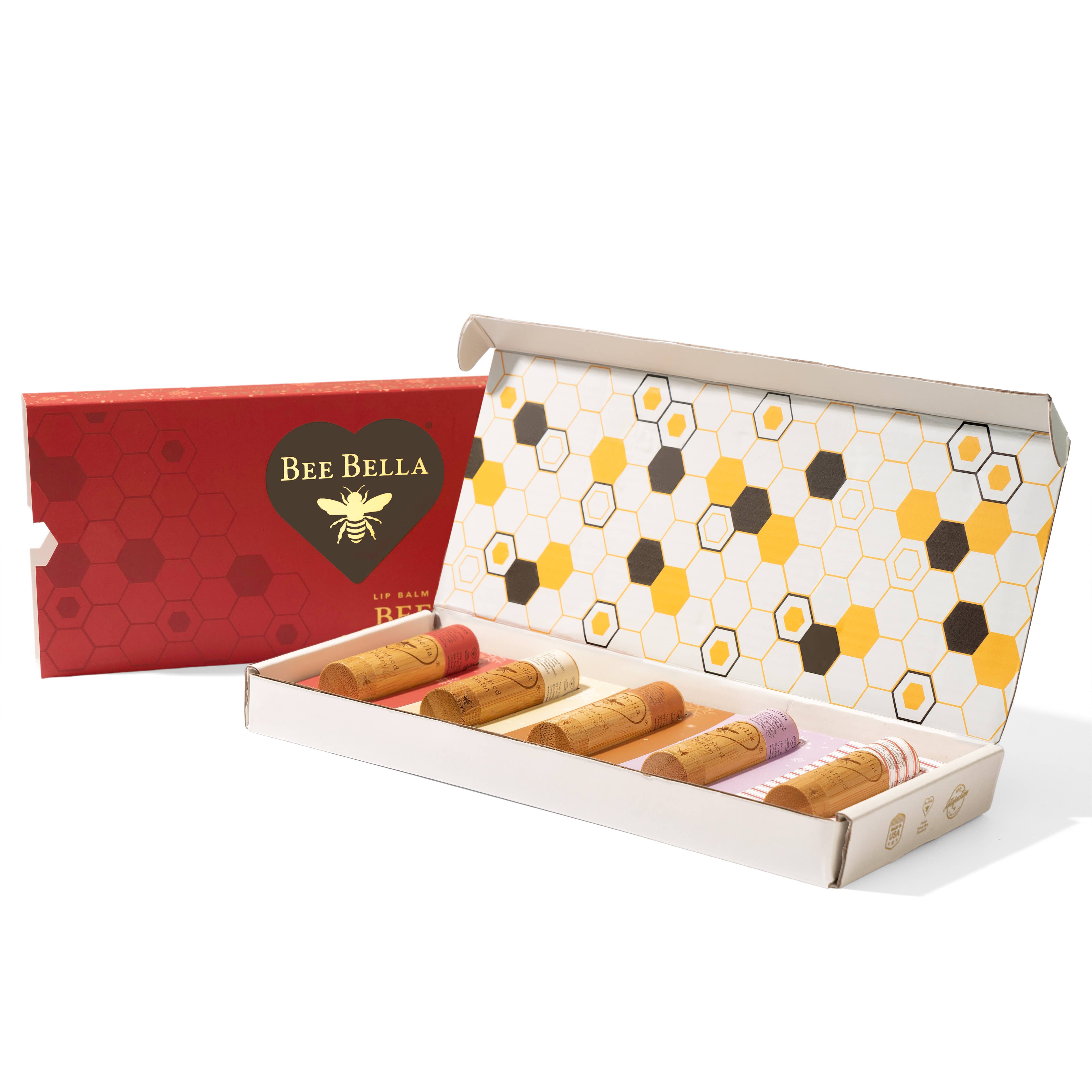 Holiday 5-pack lip balm gift box festive packaging