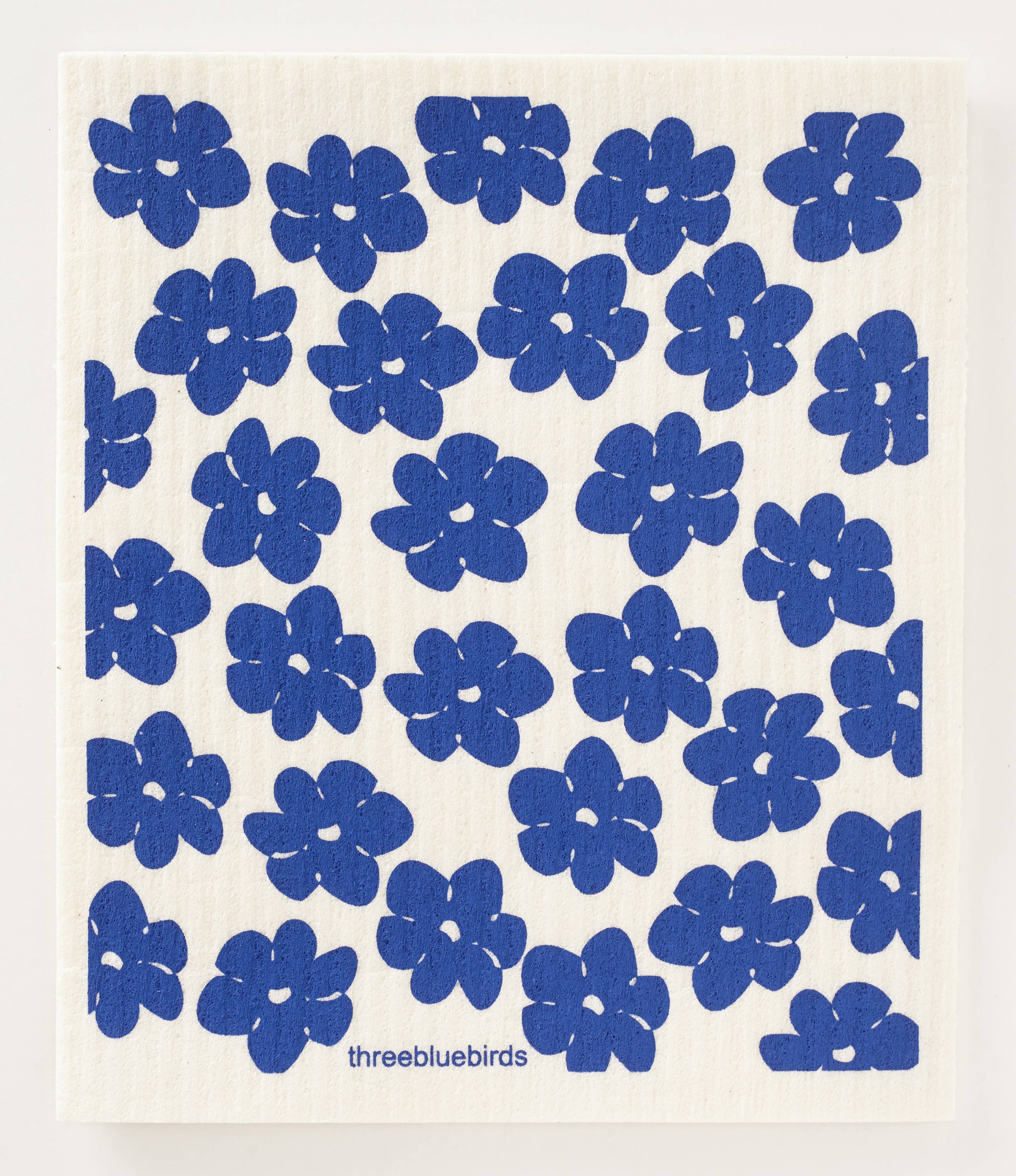 Blue Poppies Swedish Dishcloth reusable kitchen cloth