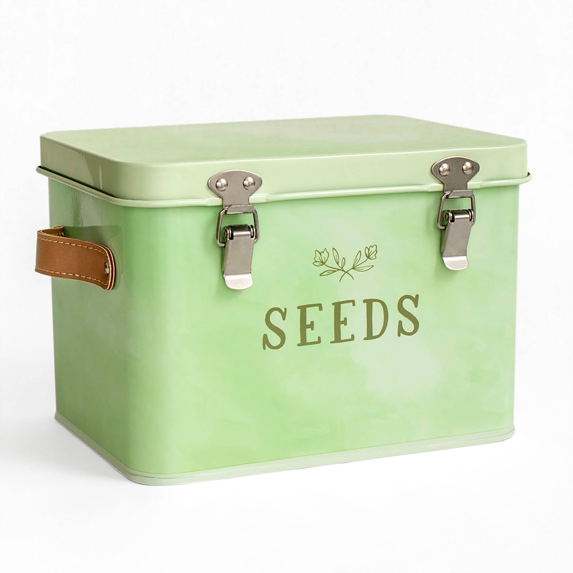 seed tins garden Green Thumb Tin Seed Storage Box