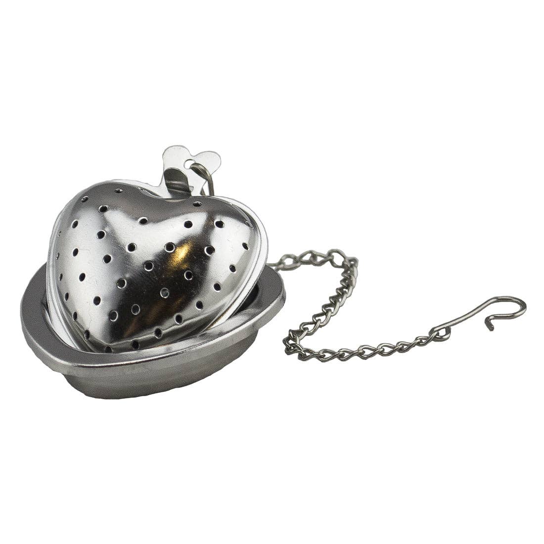 Stainless Steel Heart Shaped Tea Strainer with Holder