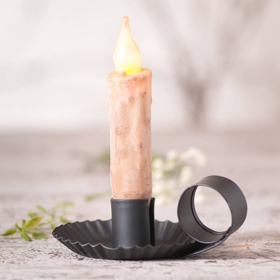 Chamberstick Candleholder in Smokey Black finish