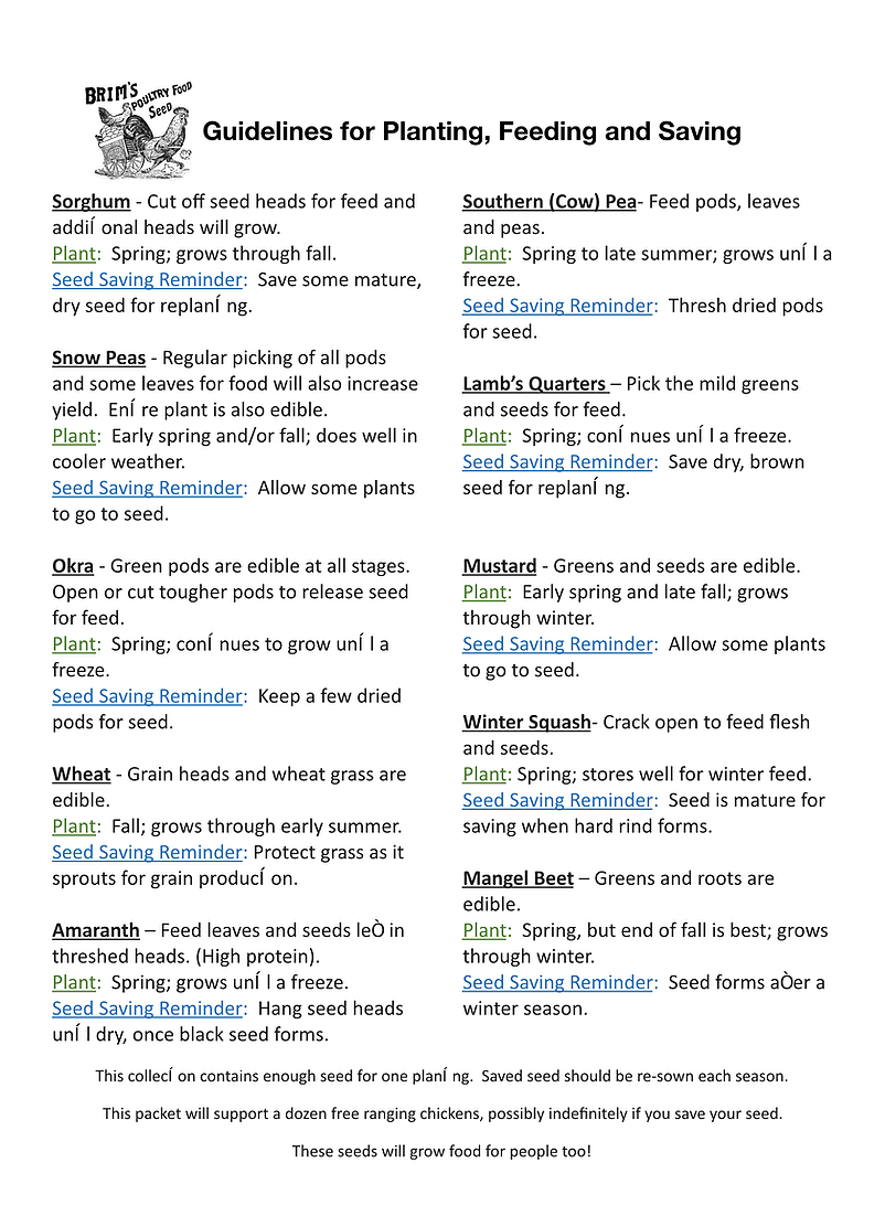 Brim Seed - Poultry Food Seed