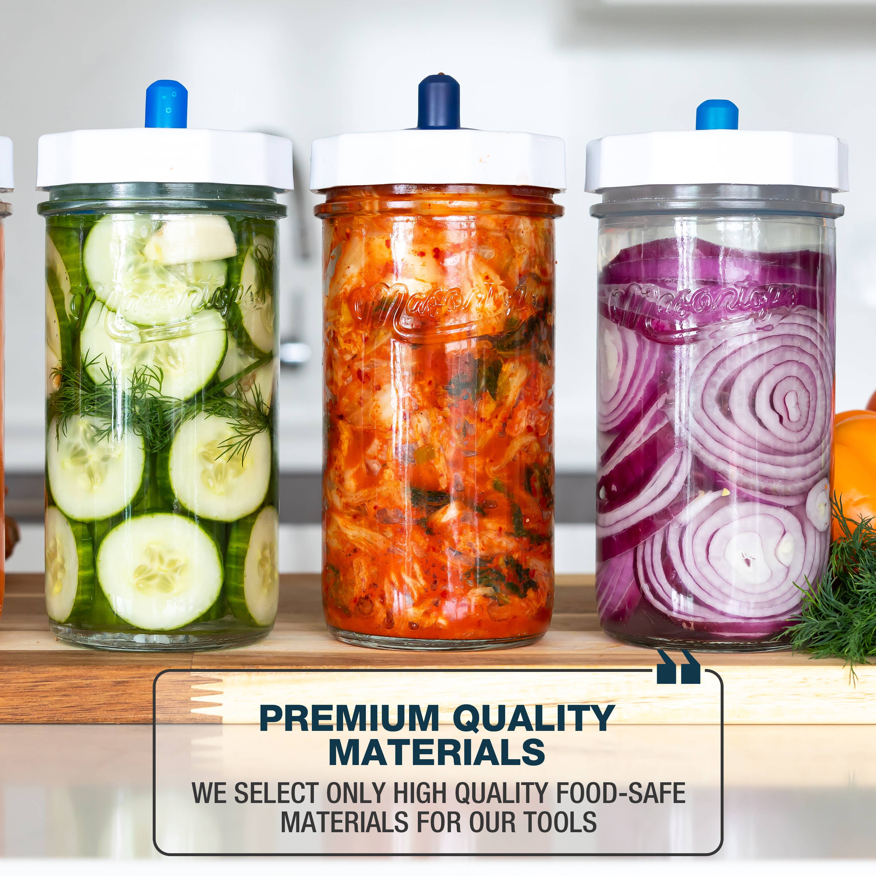 Masontops - Wide Mouth Fermenting Set with Jar, Airlock, Weight & More