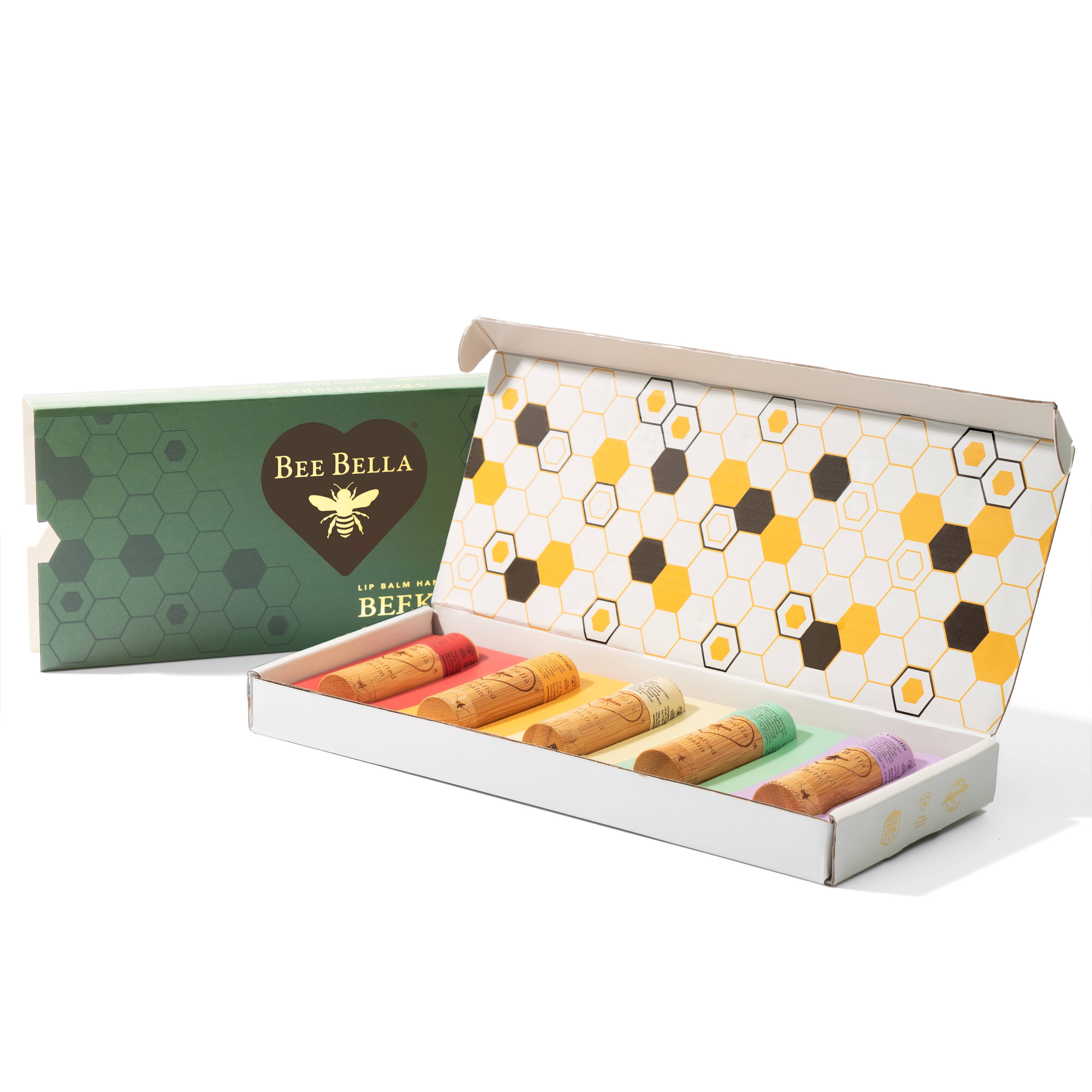 Five-pack lip balm gift box assorted flavors