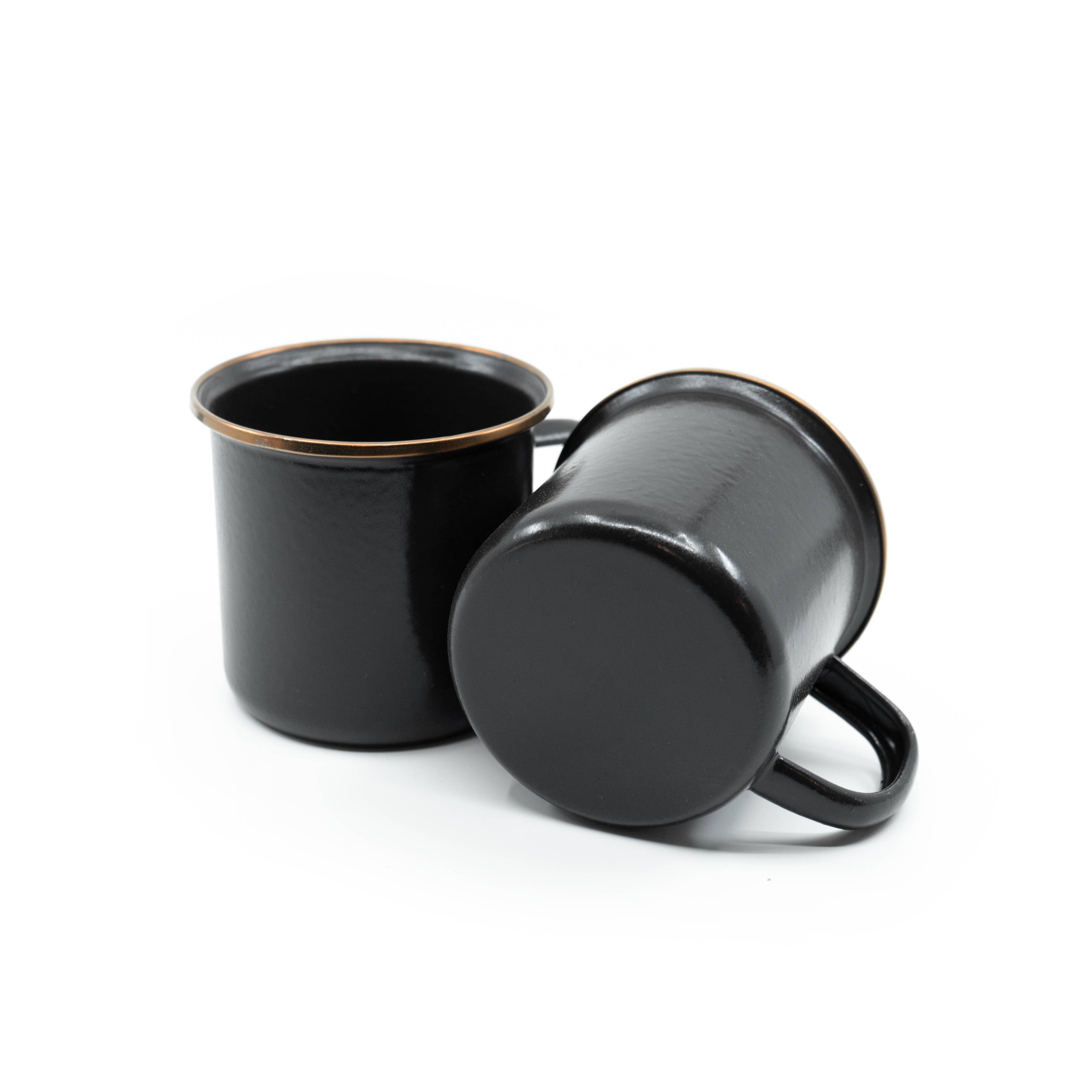 Barebones two-piece enamel black cup set