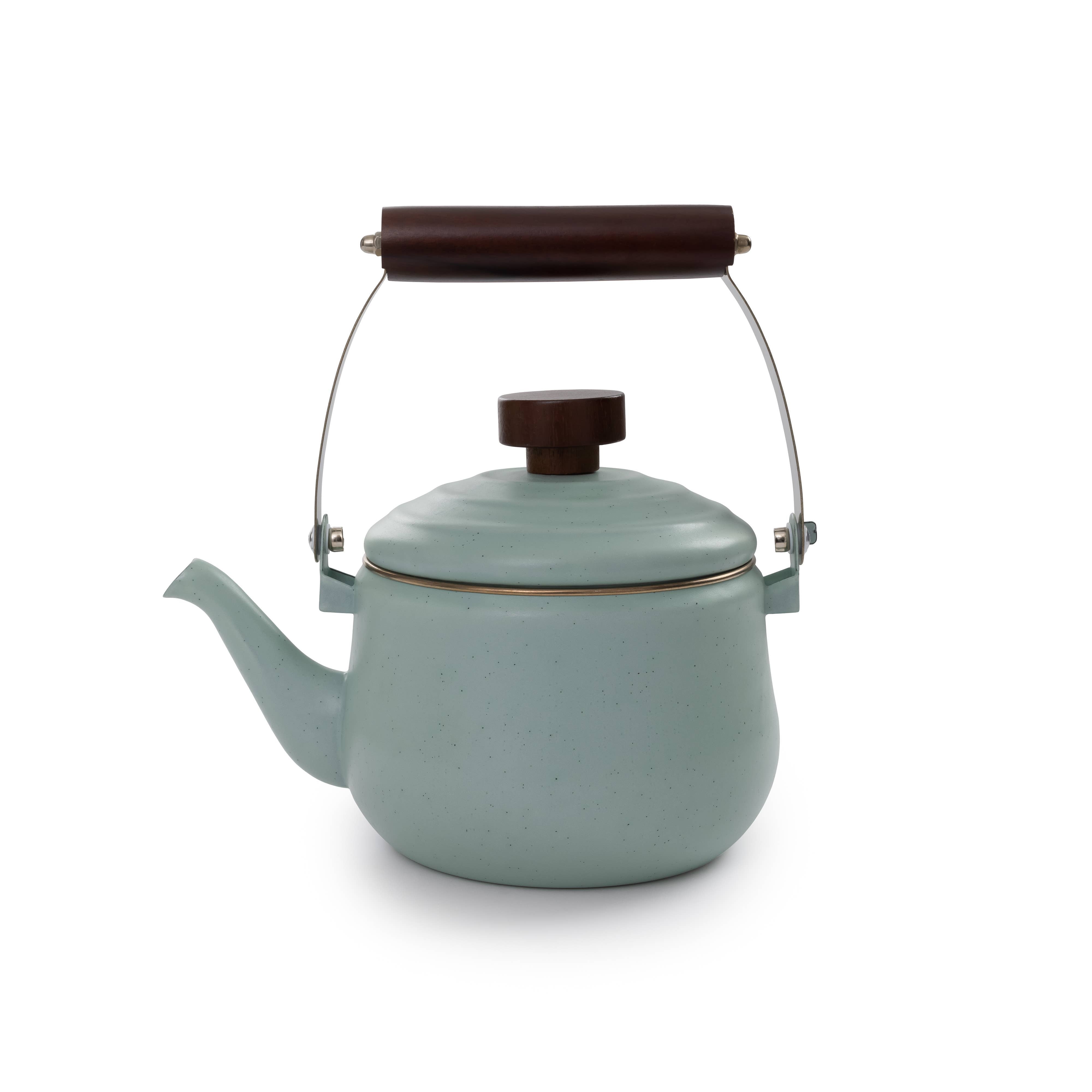 Barebones enamel mint teapot