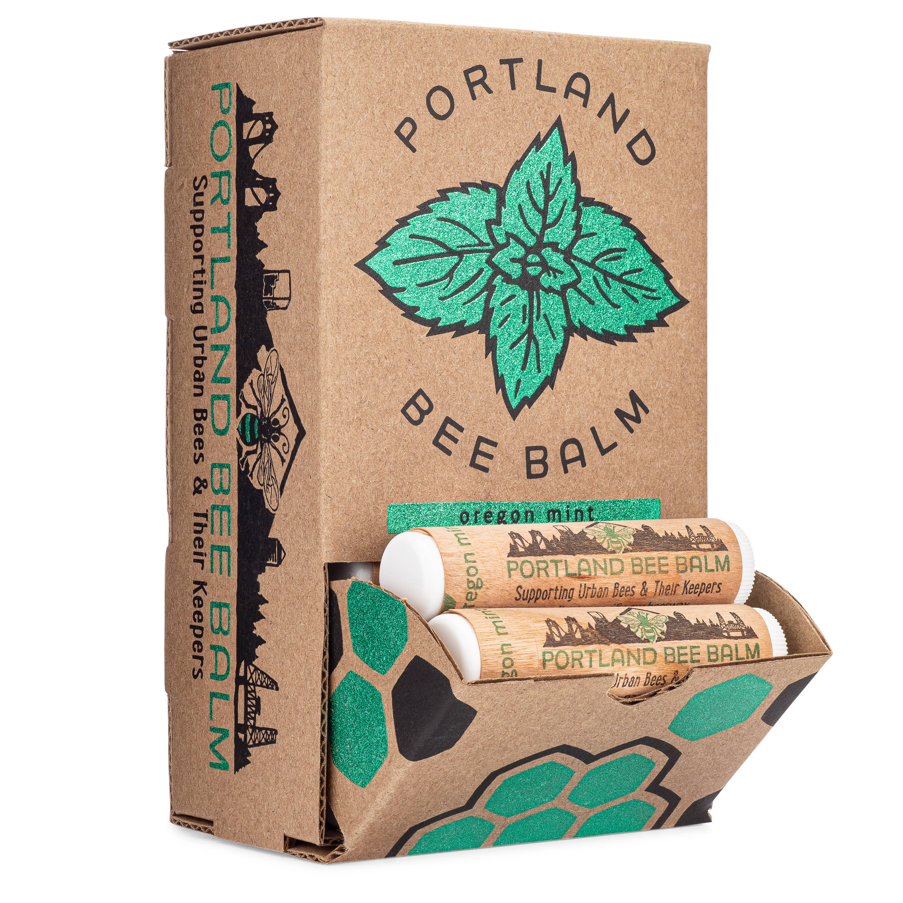 Oregon Mint lip balm shelf display
