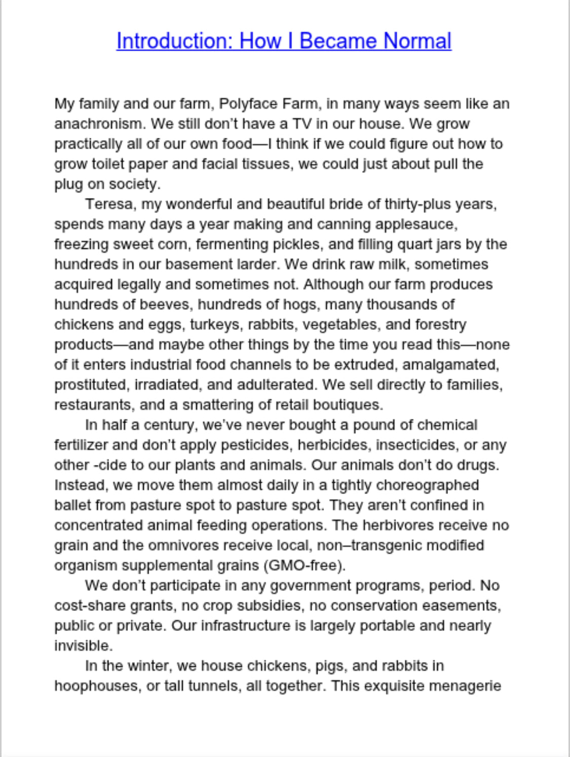 Folks This Ain't Normal - by Joel Salatin