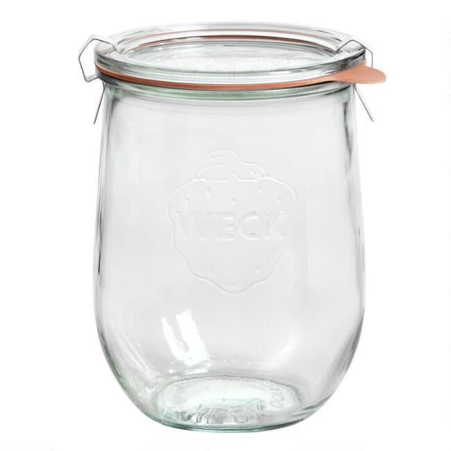 Weck wide mouth glass canning jar