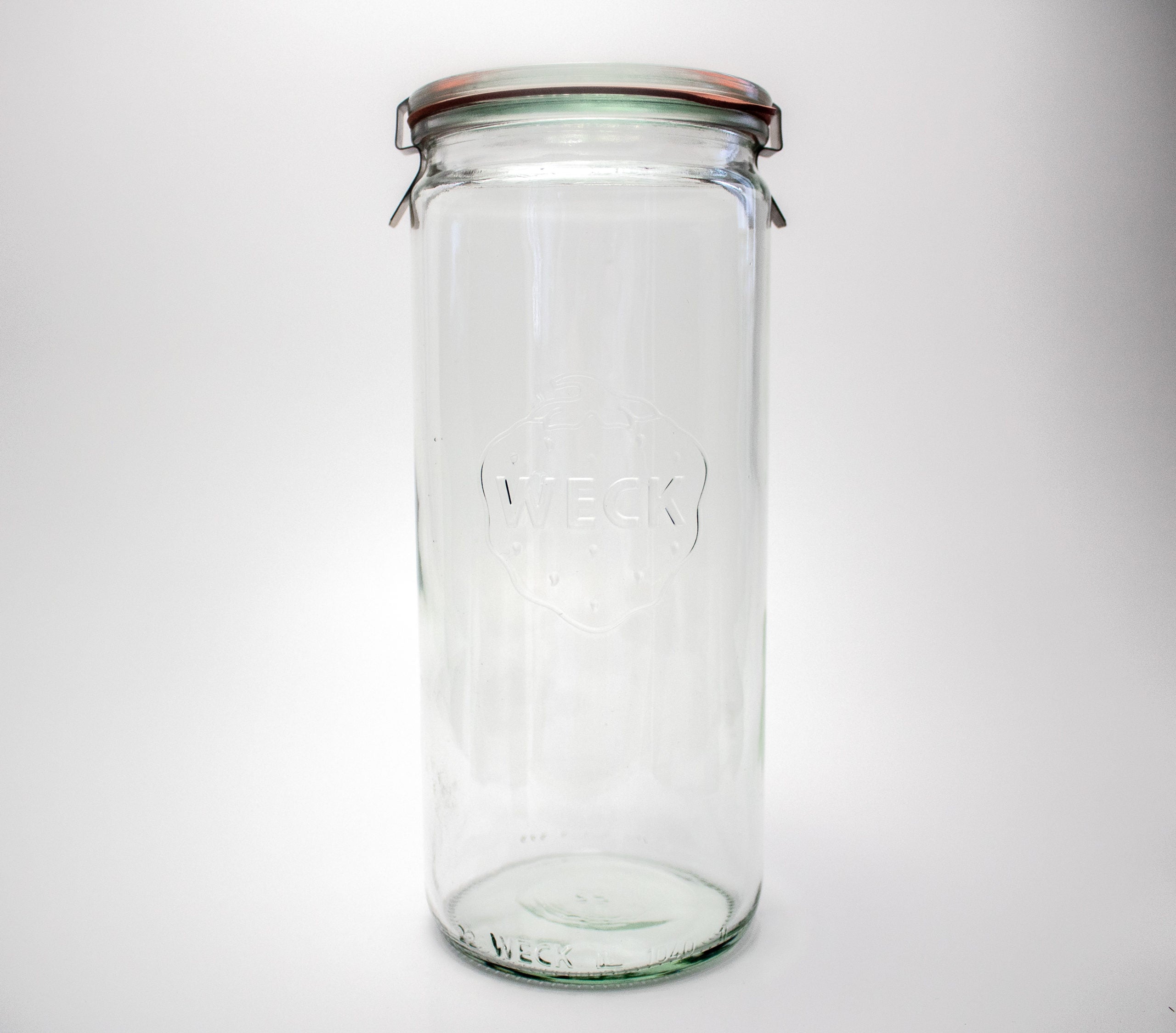 Weck cylindrical glass canning jar