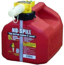 No Spill 1.25 gallon gasoline can