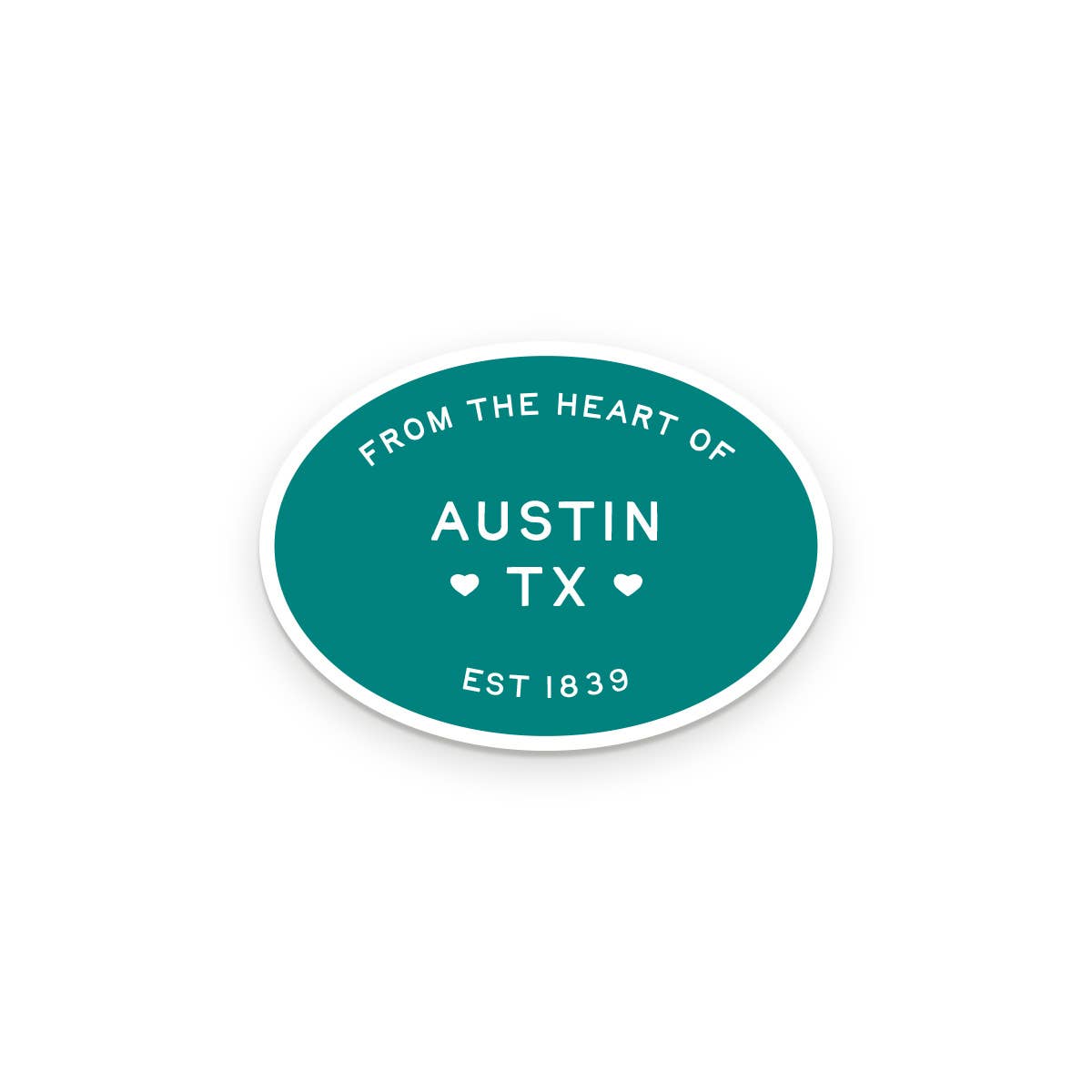 Custom City From The Heart Sticker shown on item