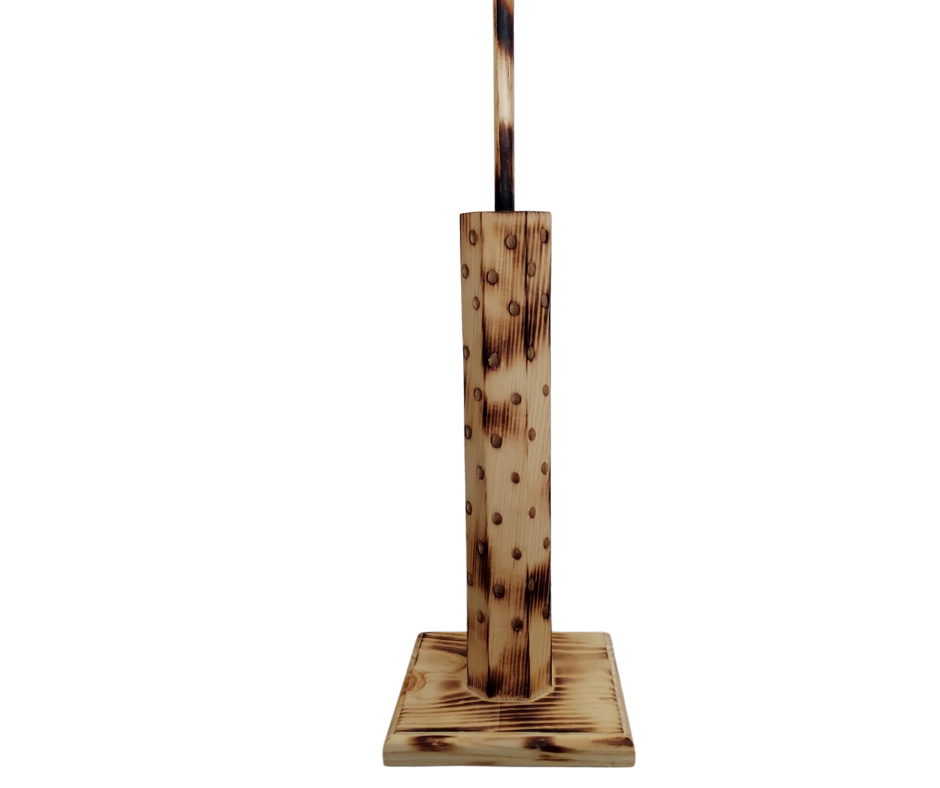 2.25" Burnt Wood Lollipop Pole Stand - 2.25" Diameter