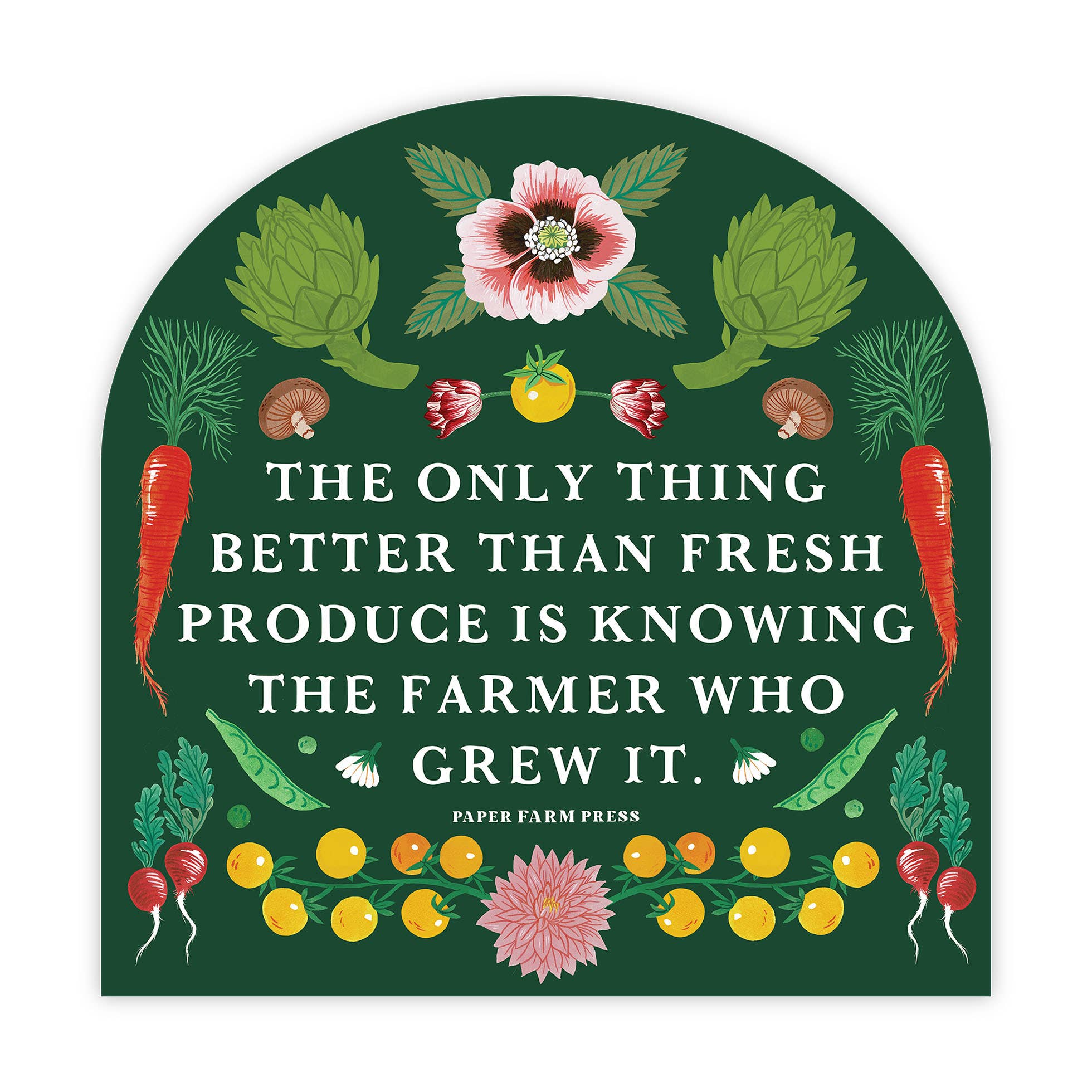 Knowing The Farmer decal sticker size detail view
