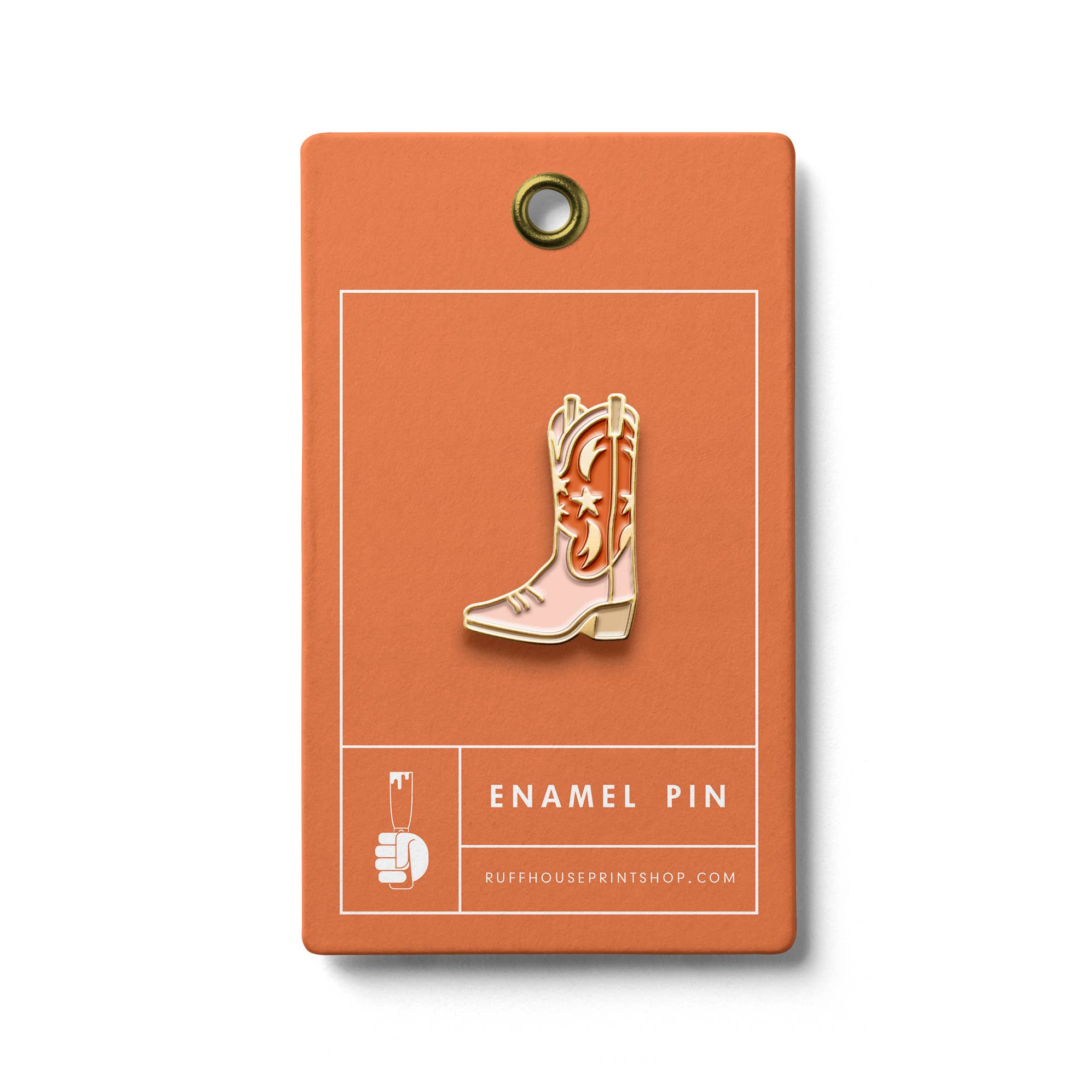 Cowboy Boot enamel pin with western boot design