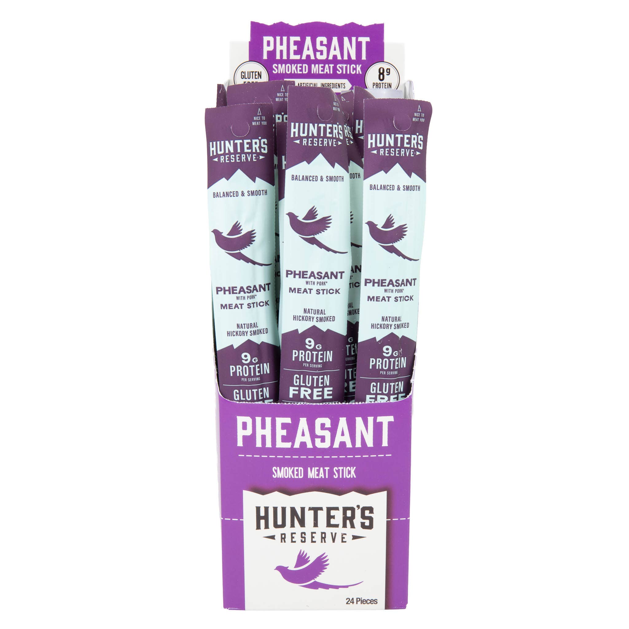 Pheasant meat sticks ingredients and packaging detail