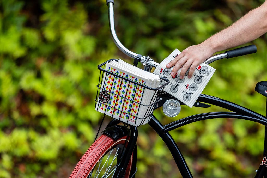 Bikes Swedish Cloth reusable dishcloth close-up