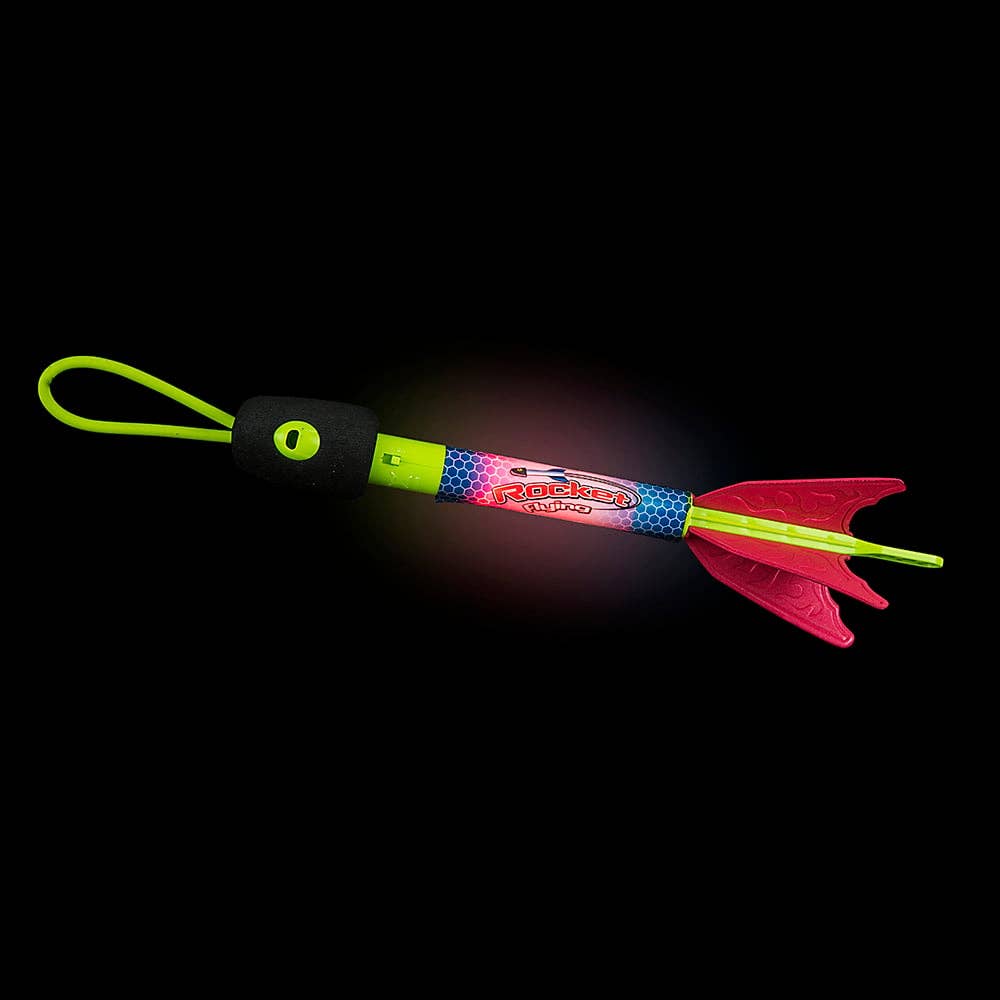 9.5 inch light-up slingshot rocket toy packaging