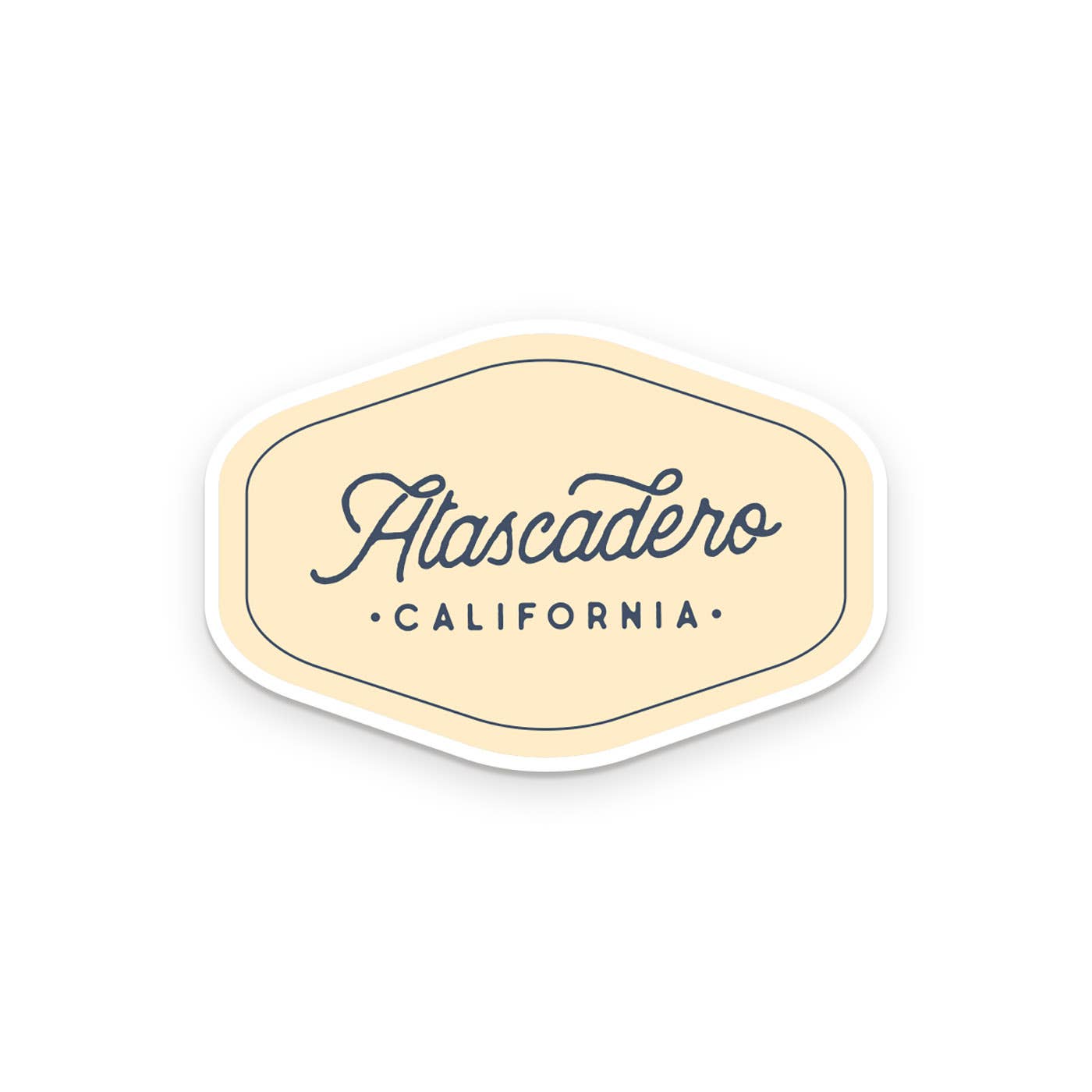Custom City Script sticker in cursive lettering