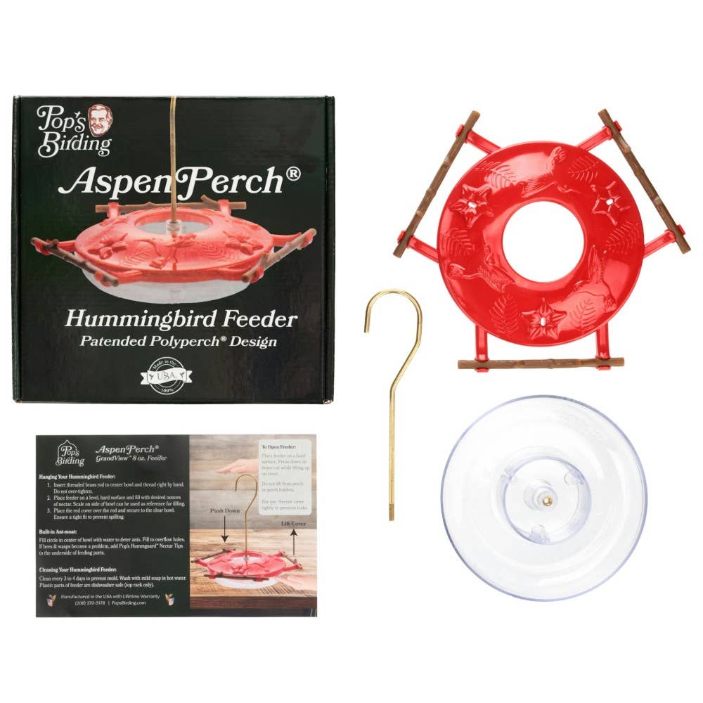 Pop's AspenPerch™ Hummingbird Feeder 8oz