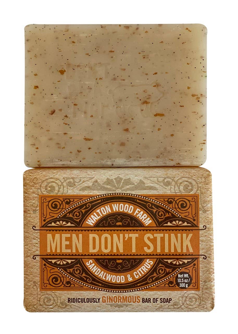 Men's Don't Stink Soap Sandalwood and Citrus bar close-up