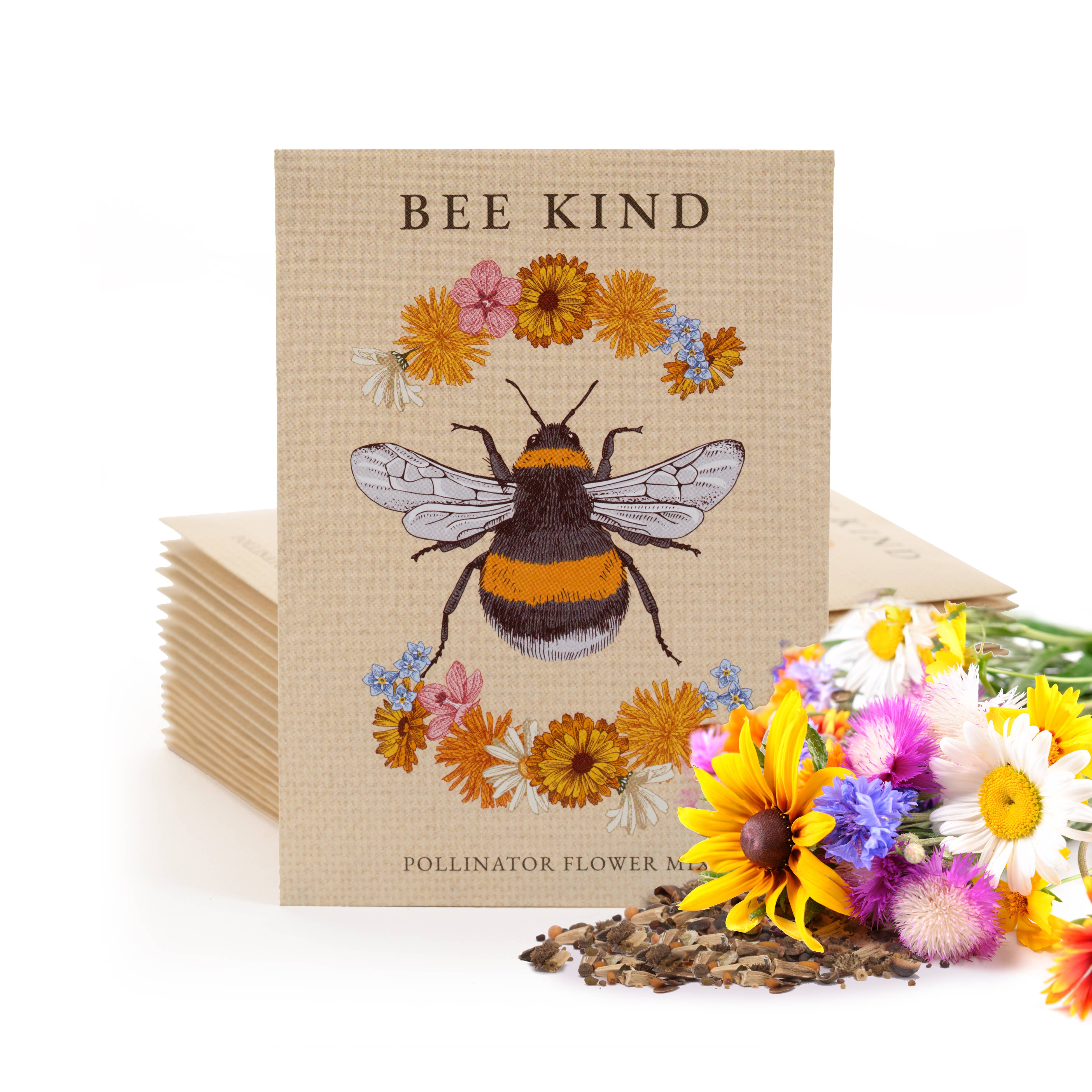 Bentley Seed Co. - Bee Kind Pollinator Wildflower Mix Seed Packets