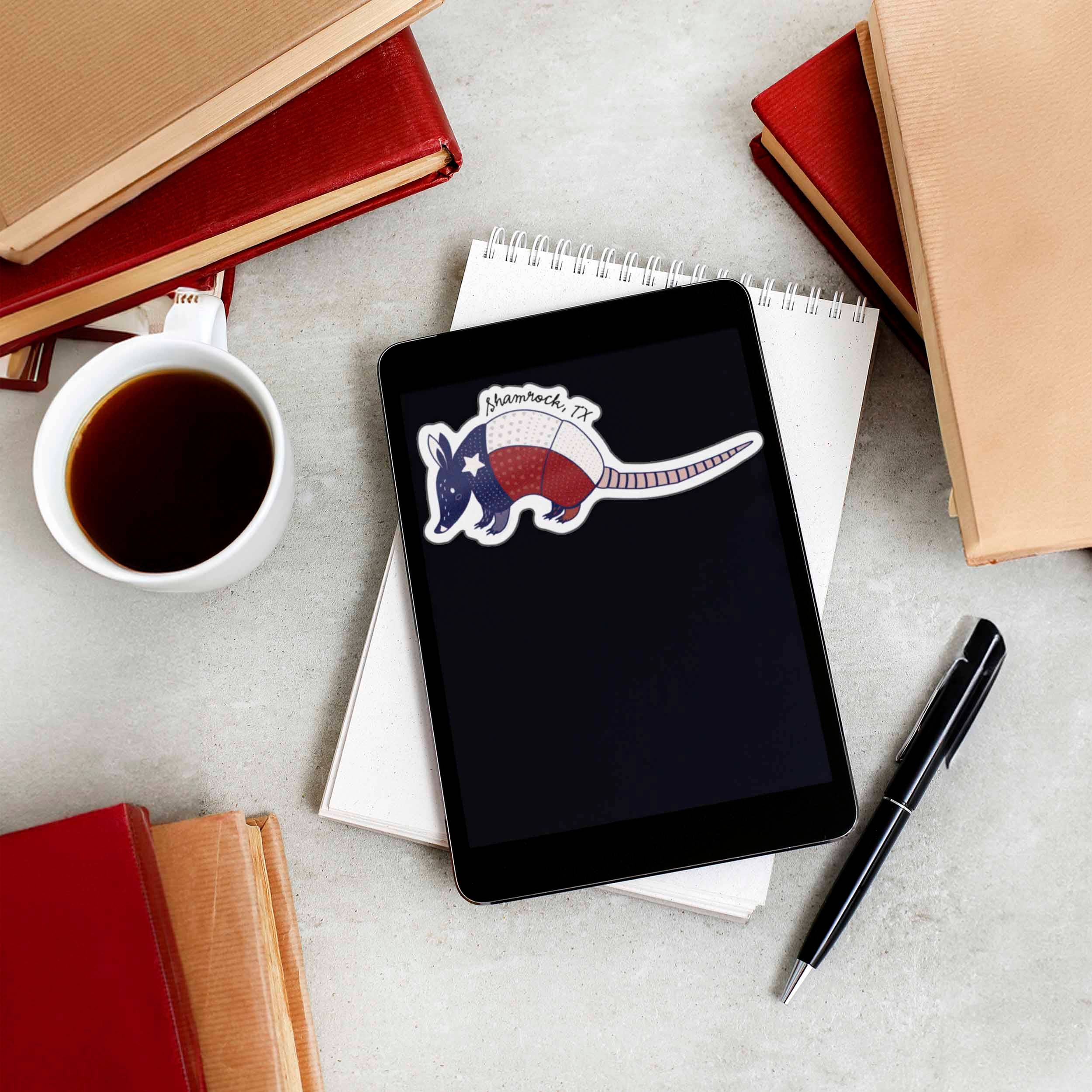 Custom Texas Armadillo Sticker - TX Name Drop Decal