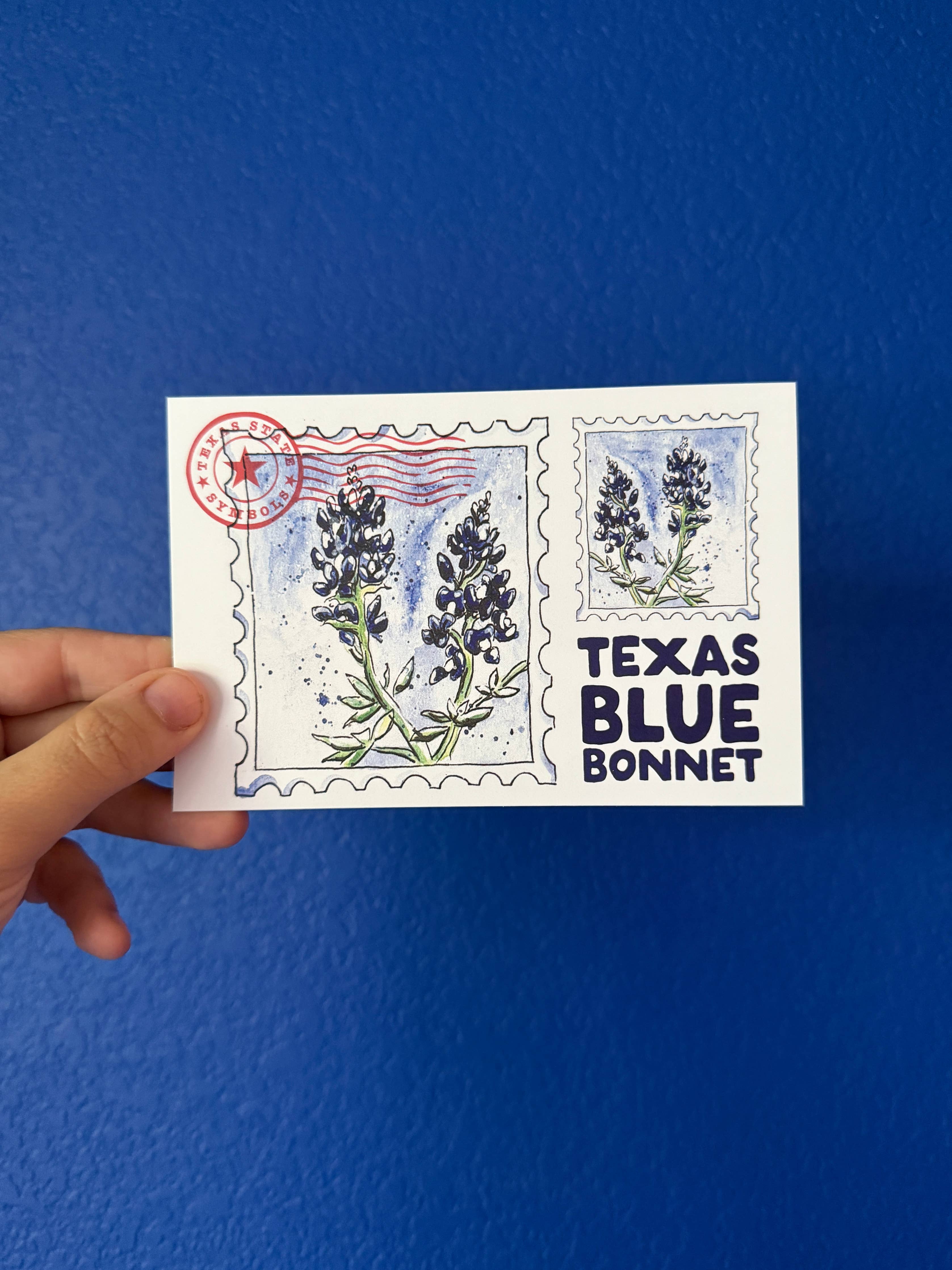 Texas Bluebonnet Wildflower 4x6 postcard