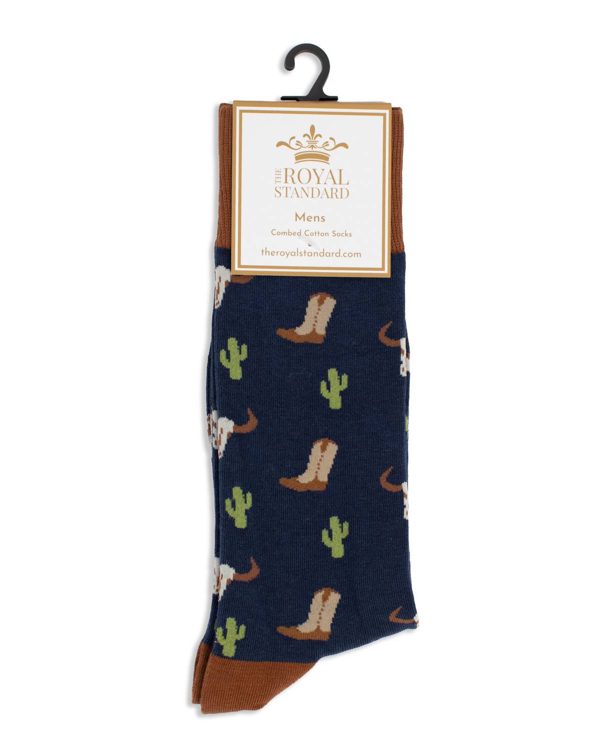 Men's Wild West Socks   Navy/Multi   One Size