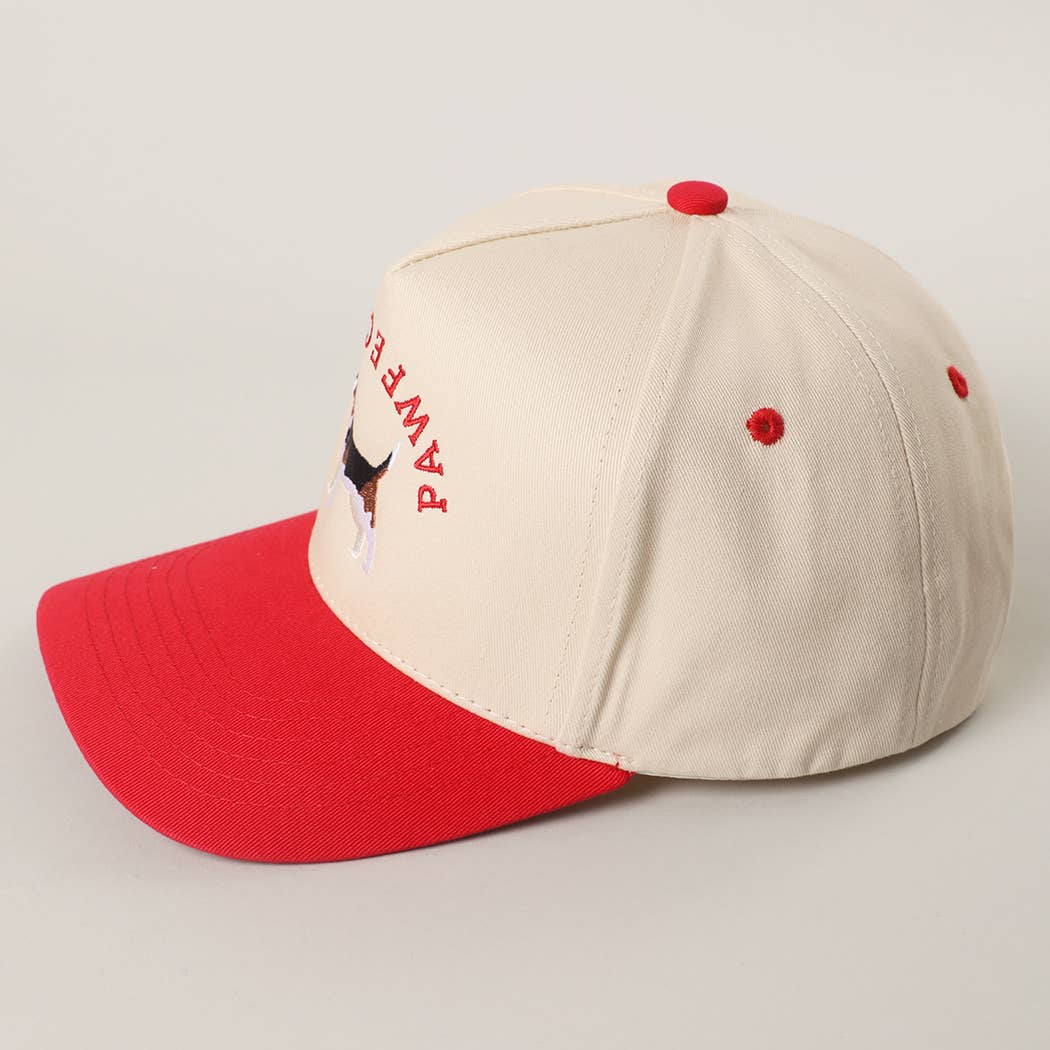 Pawfect Day beagle embroidery trucker hat close-up