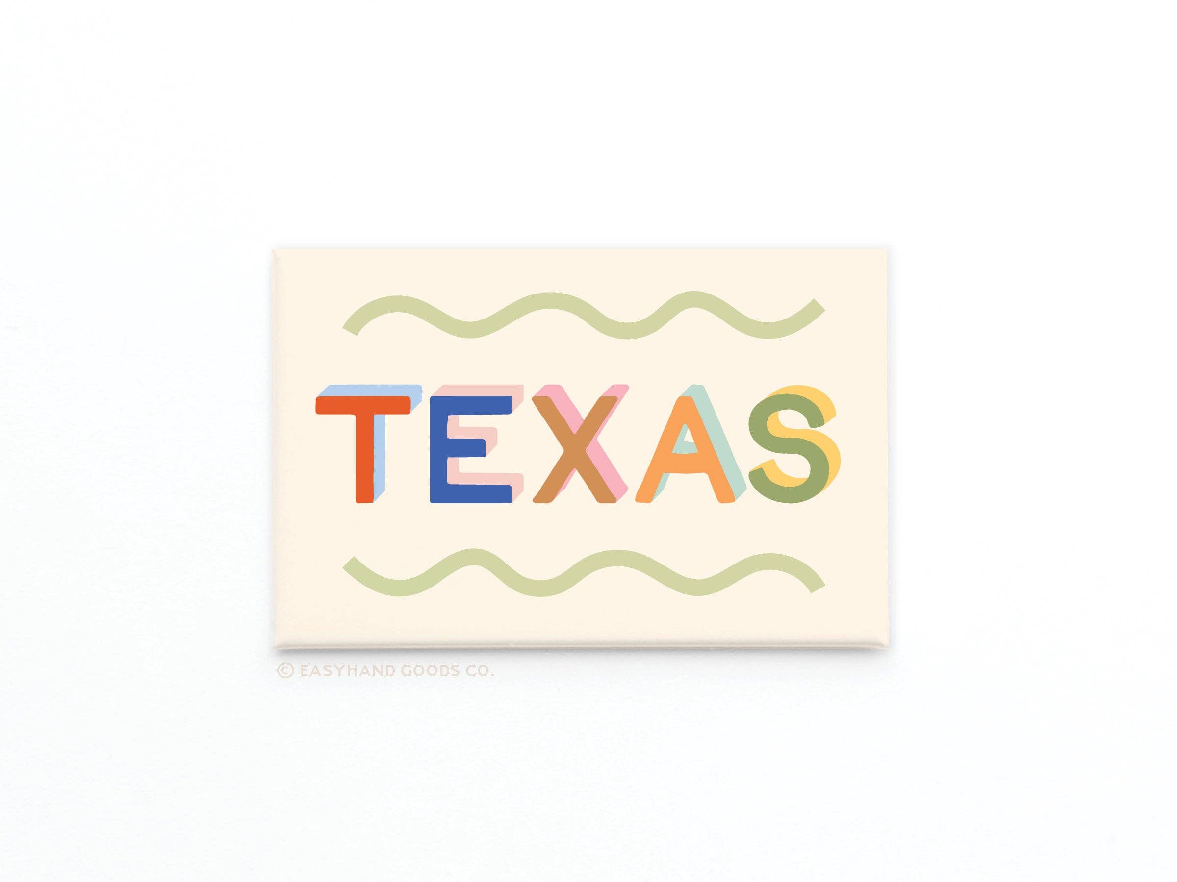 Funky Texas refrigerator magnet with colorful design