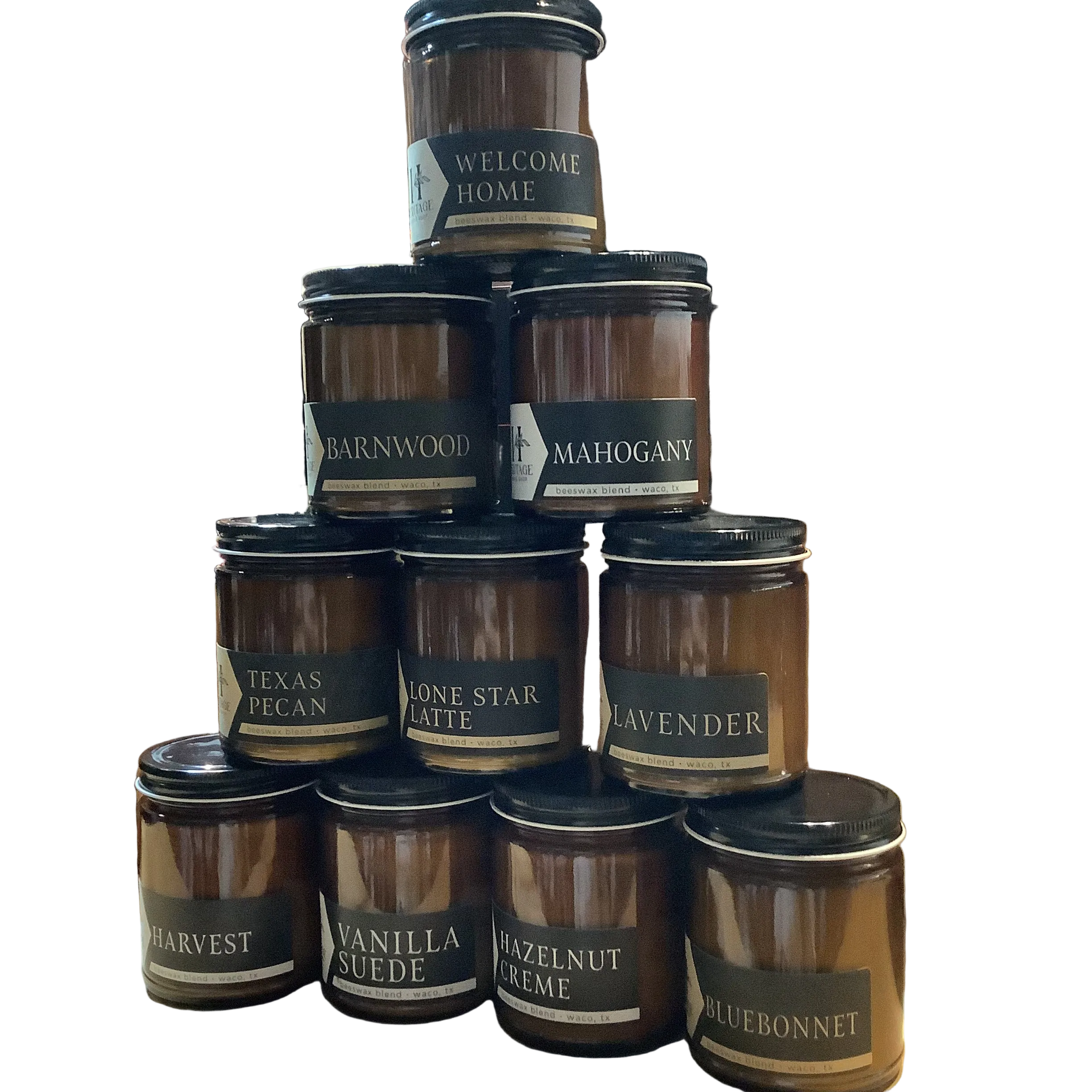 Heritage Candle Shop - 9oz. Amber Jar