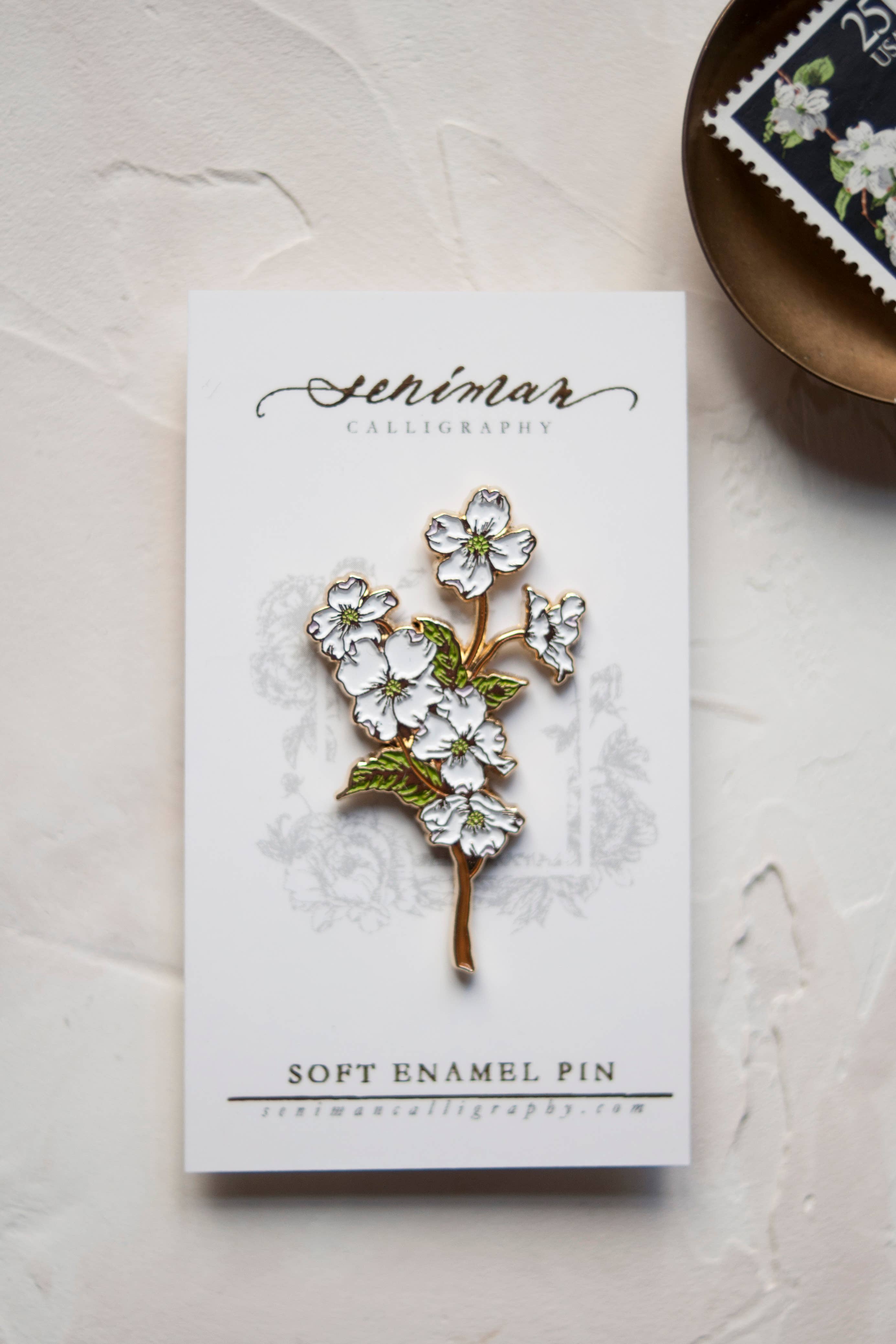 Dogwood Gold Soft Enamel Pin