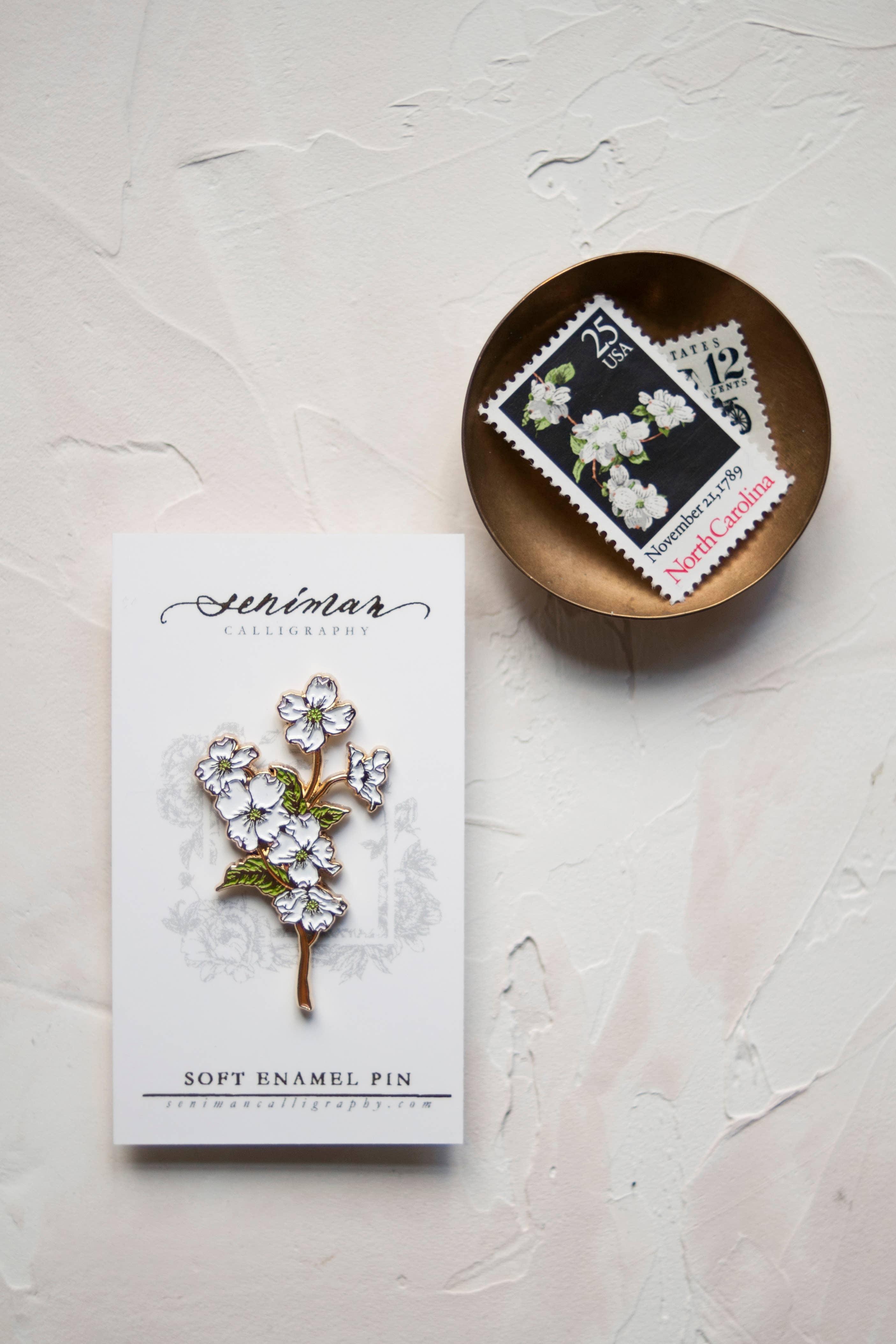 Dogwood Gold Soft Enamel Pin