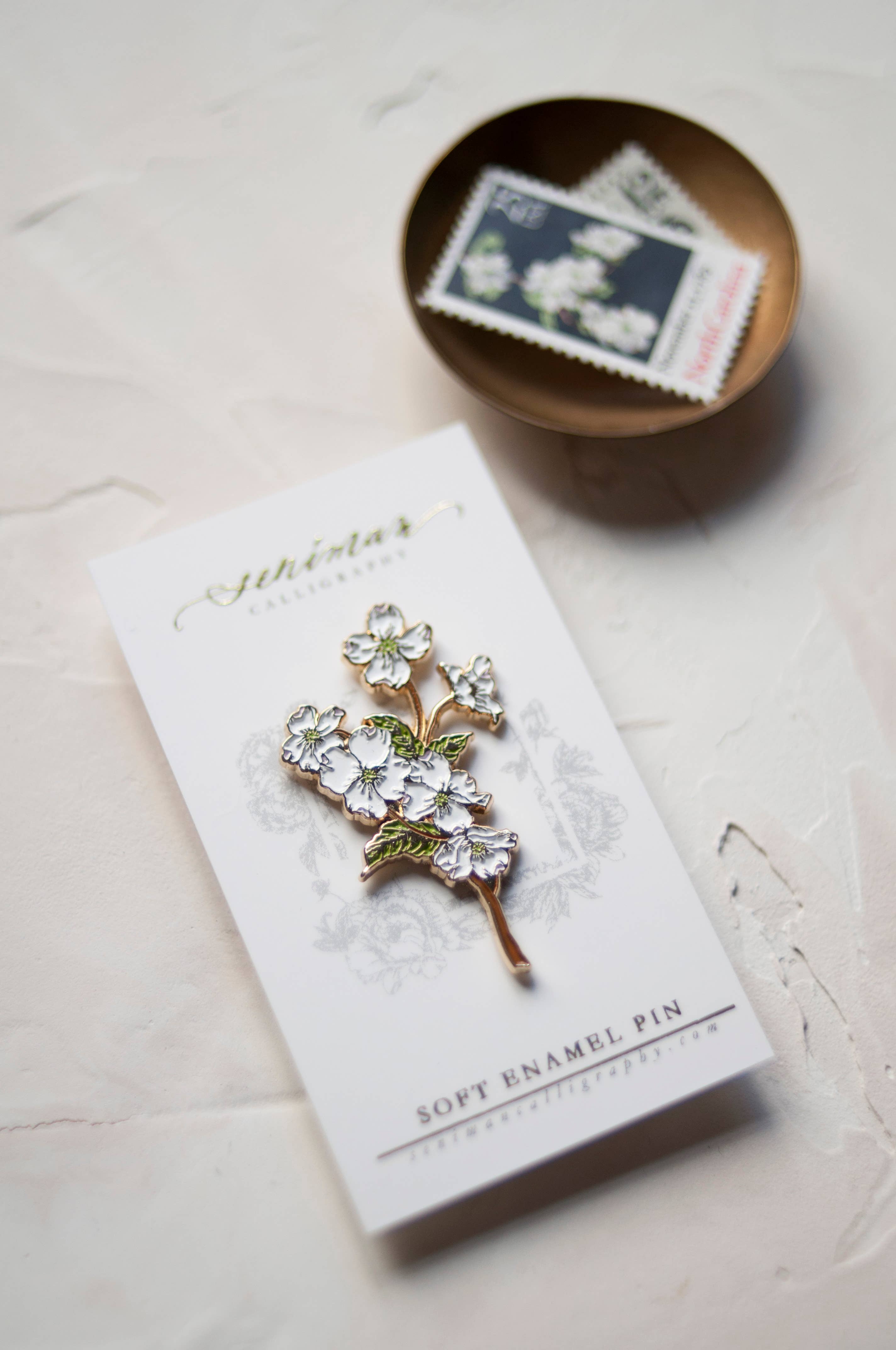 Dogwood Gold Soft Enamel Pin