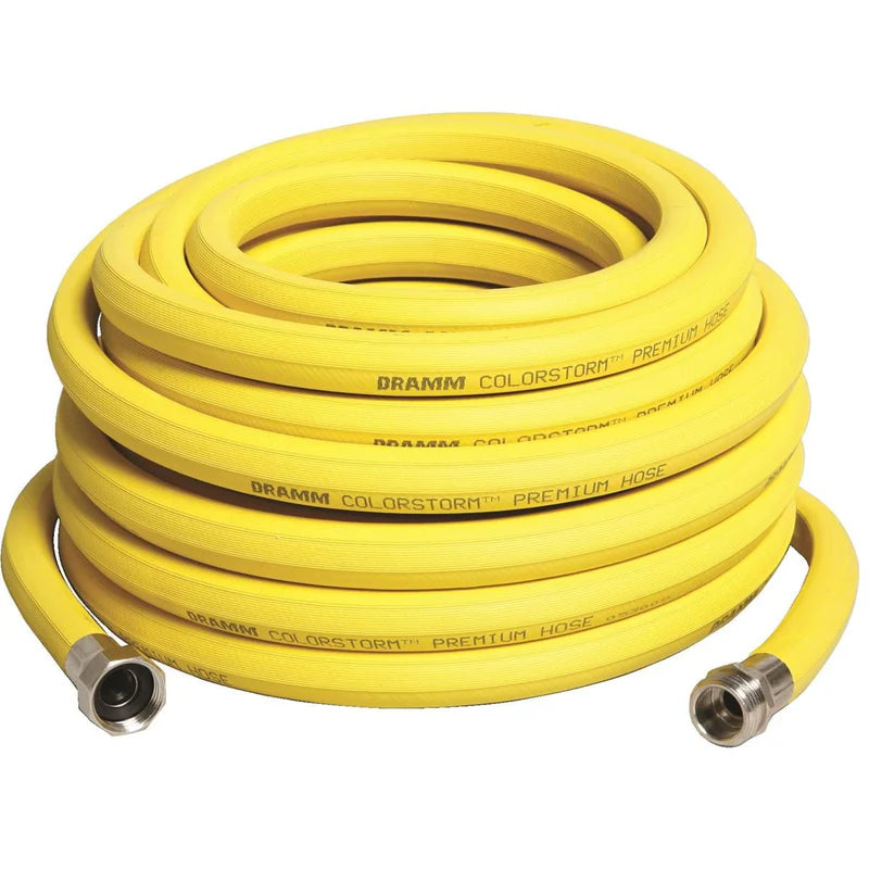 Dramm custom garden hose in coiled display