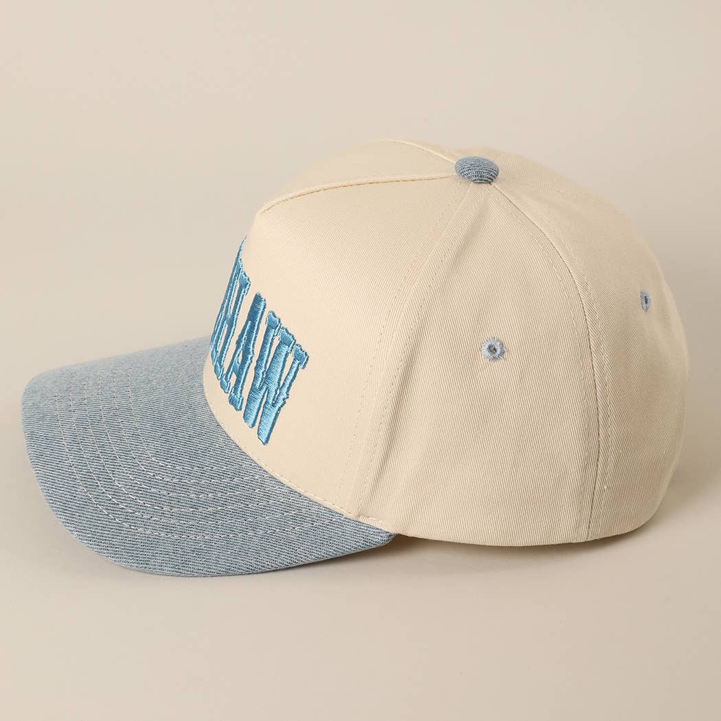 YEEHAW two-tone embroidered trucker hat brim detail