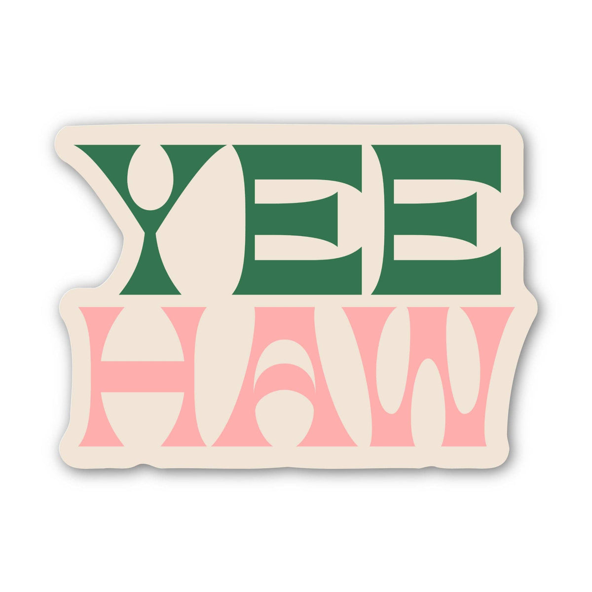 Yeehaw Off White Text Southern Western Sticker