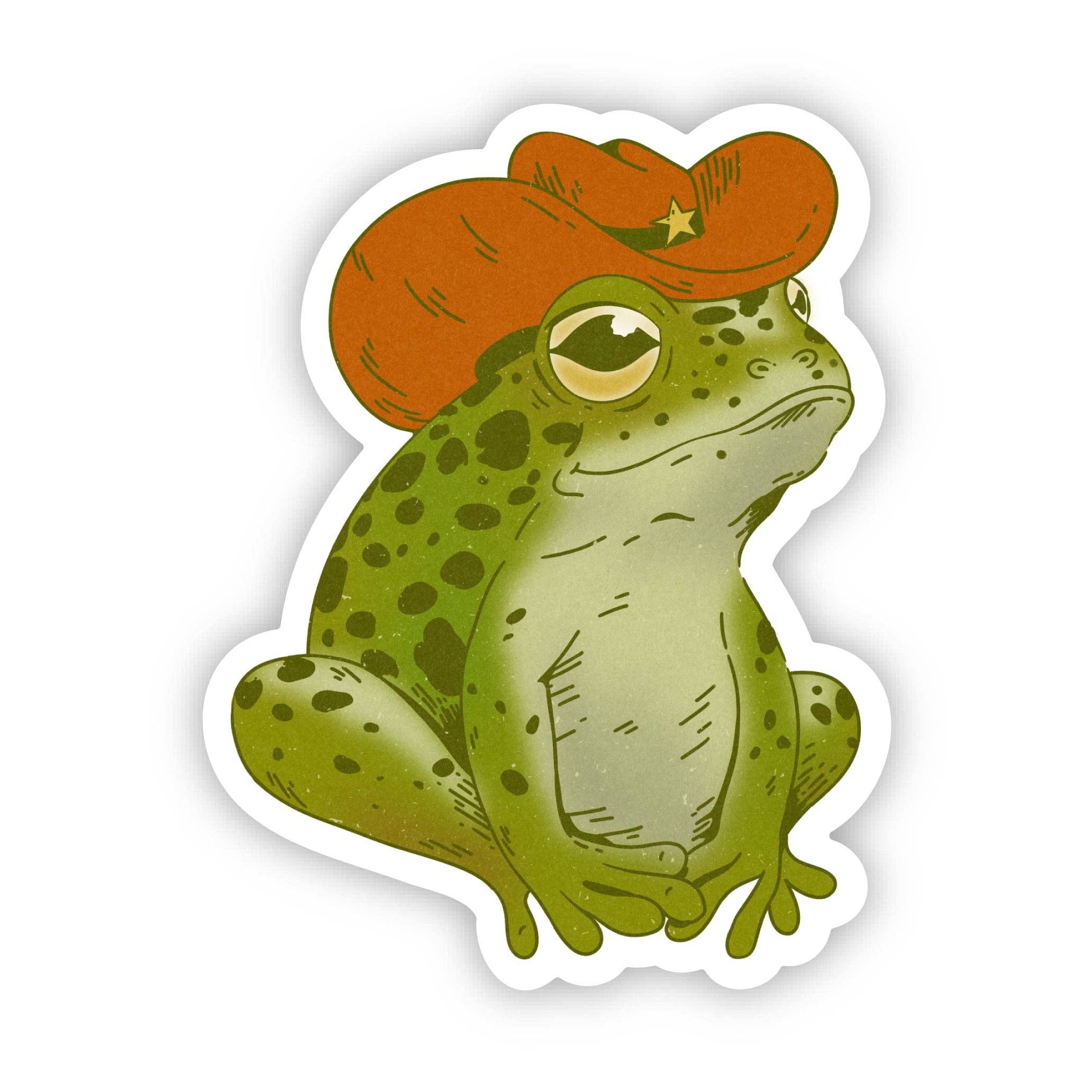 Cowboy Frog Sitting Southern sticker alternate view