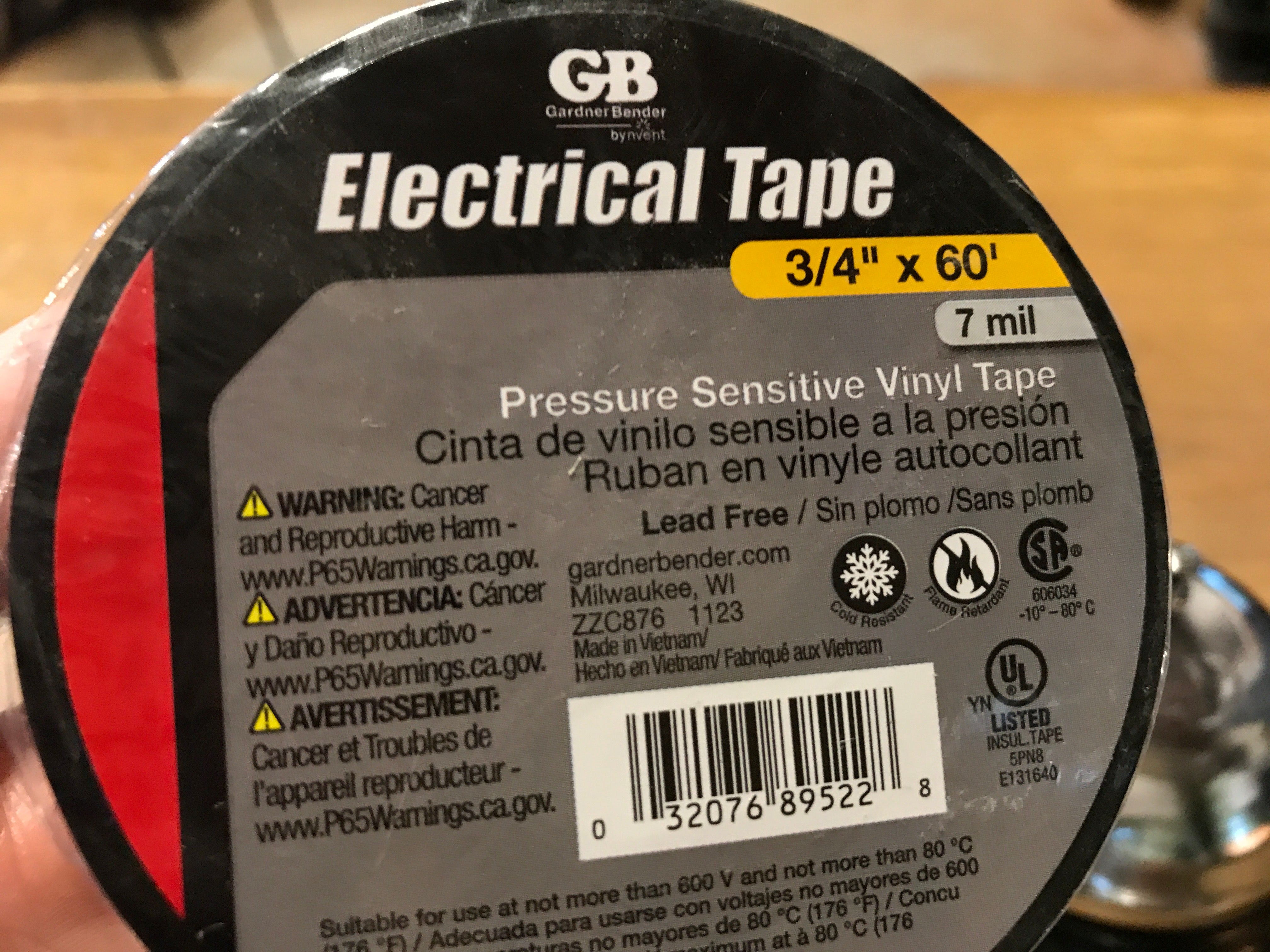 Electrical tape roll in black