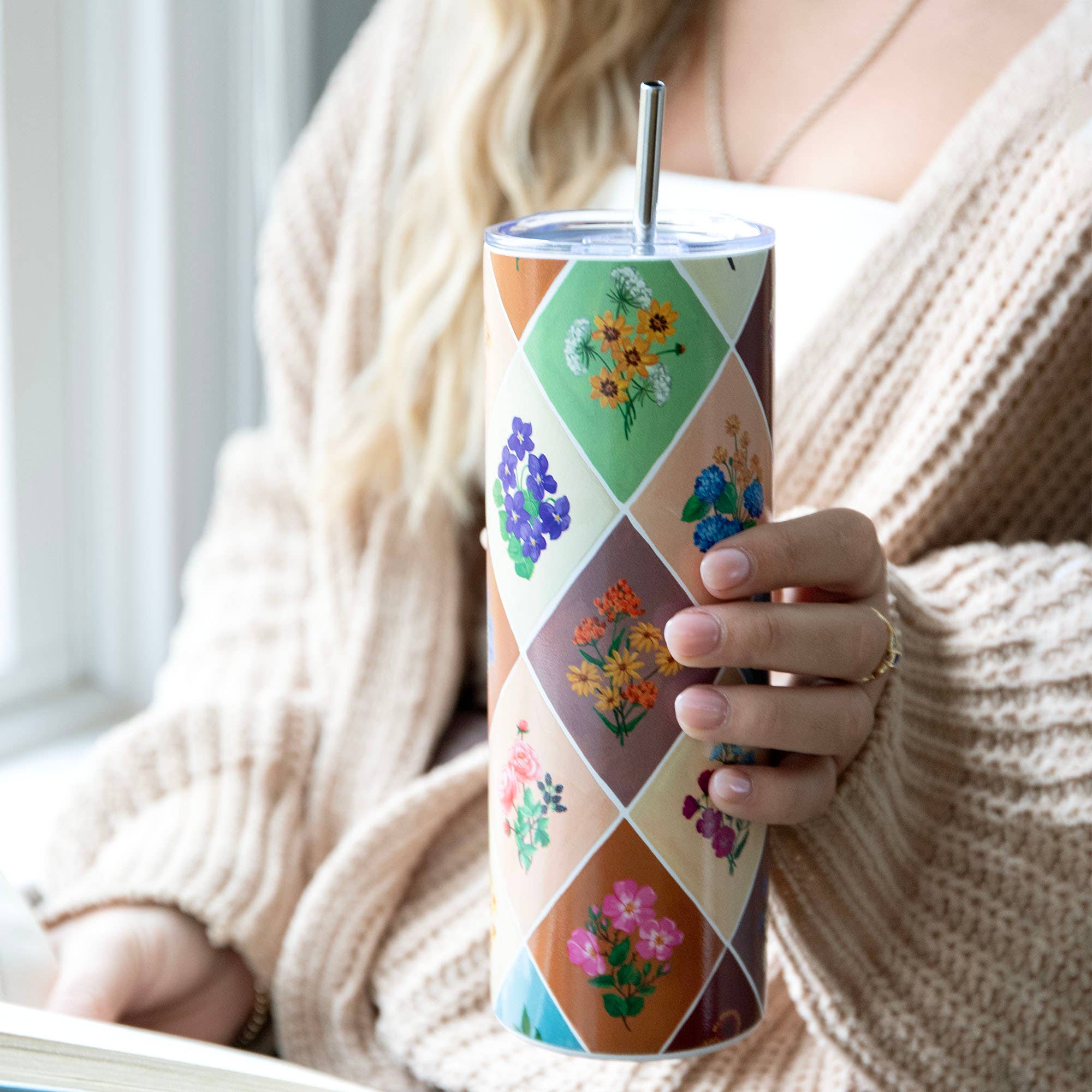 Vintage Blooms Floral 20oz Stainless Steel Skinny Tumbler