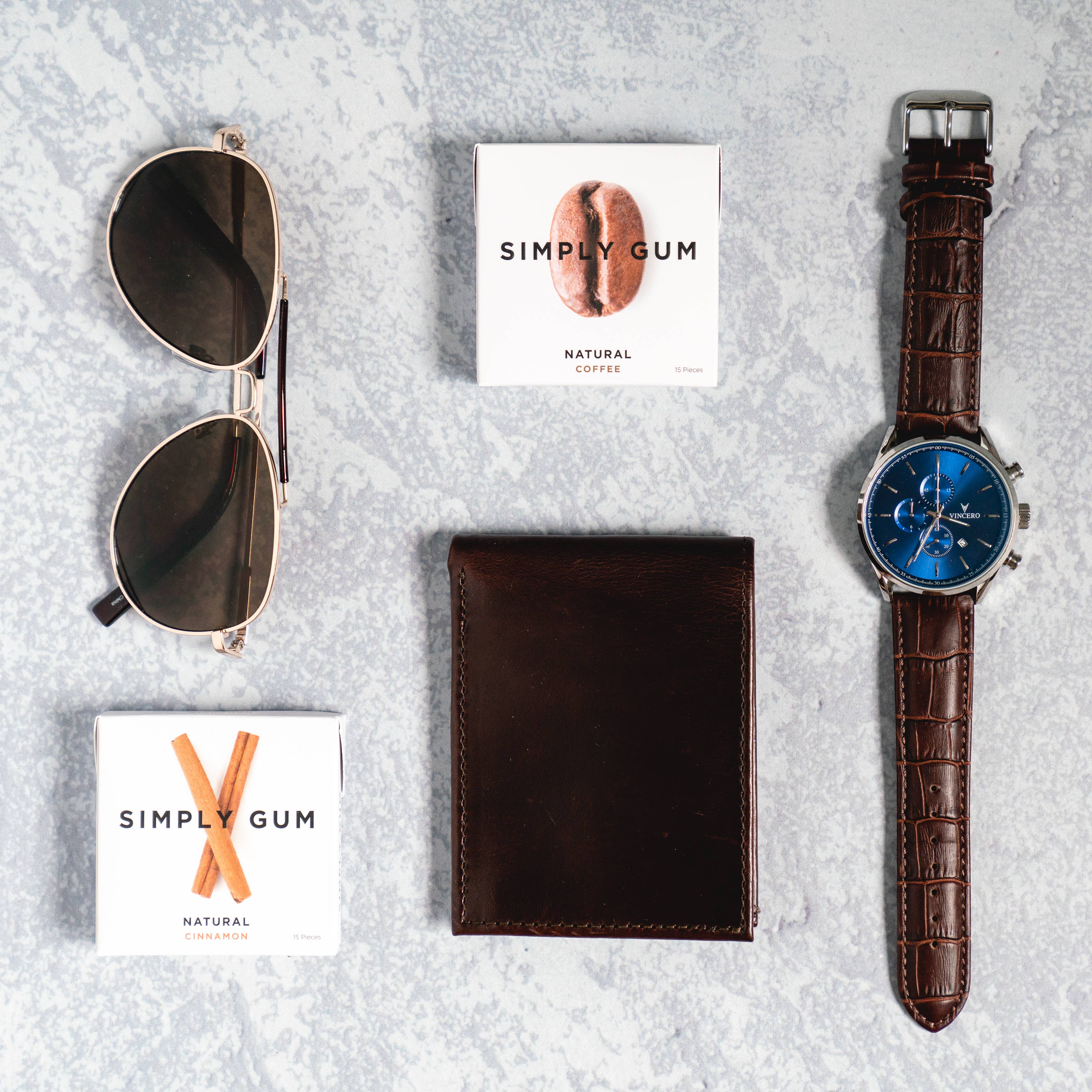 Cinnamon chewing gum pack lifestyle display