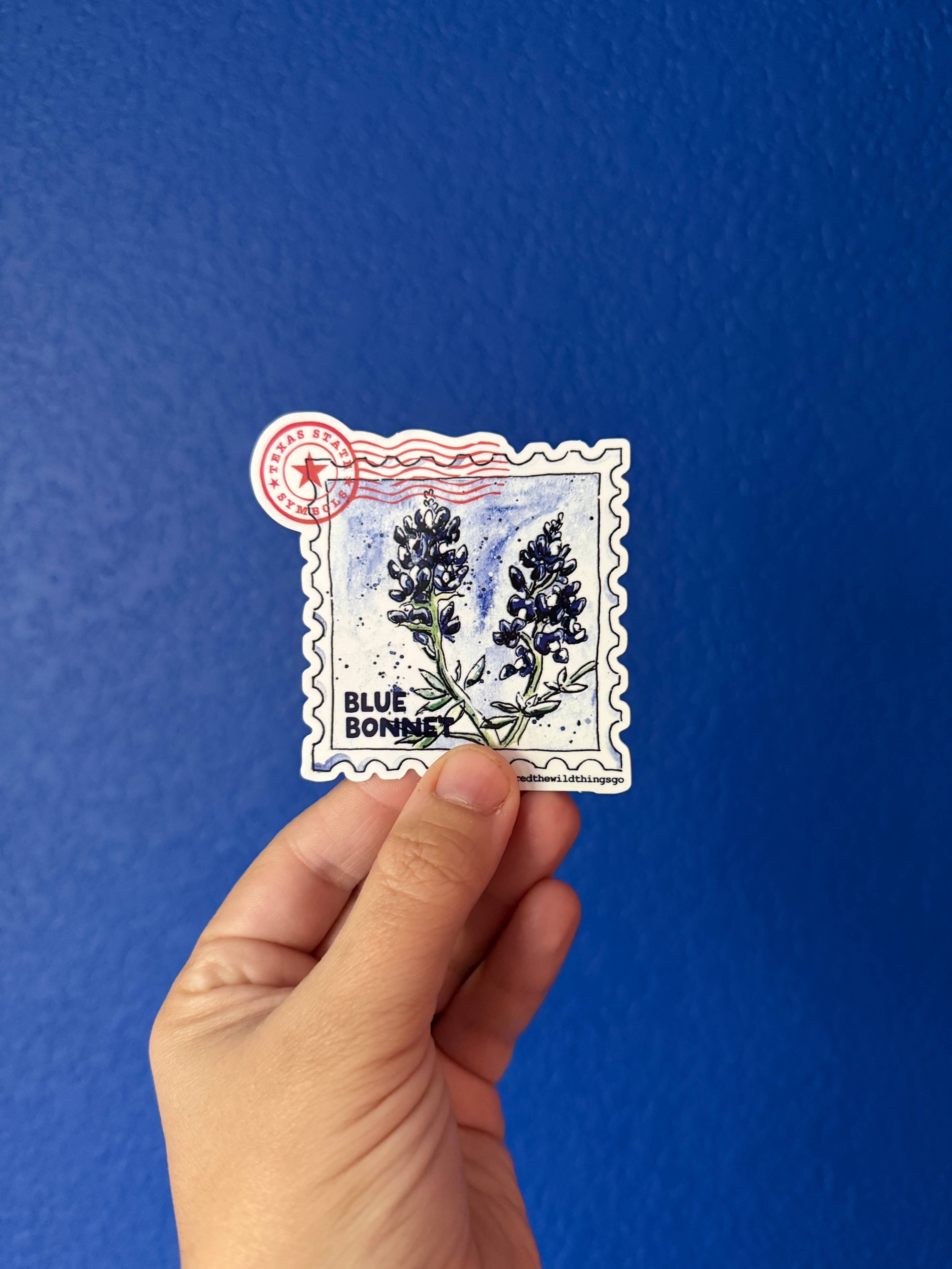 Bluebonnet Wildflower sticker with Texas state flower