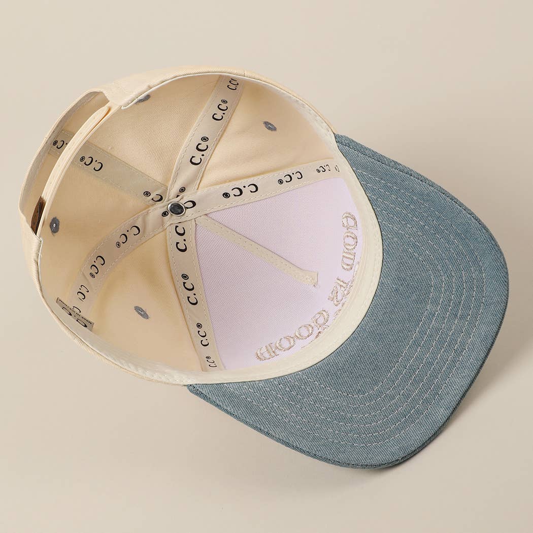 God Is Good All The Time embroidery trucker hat variation
